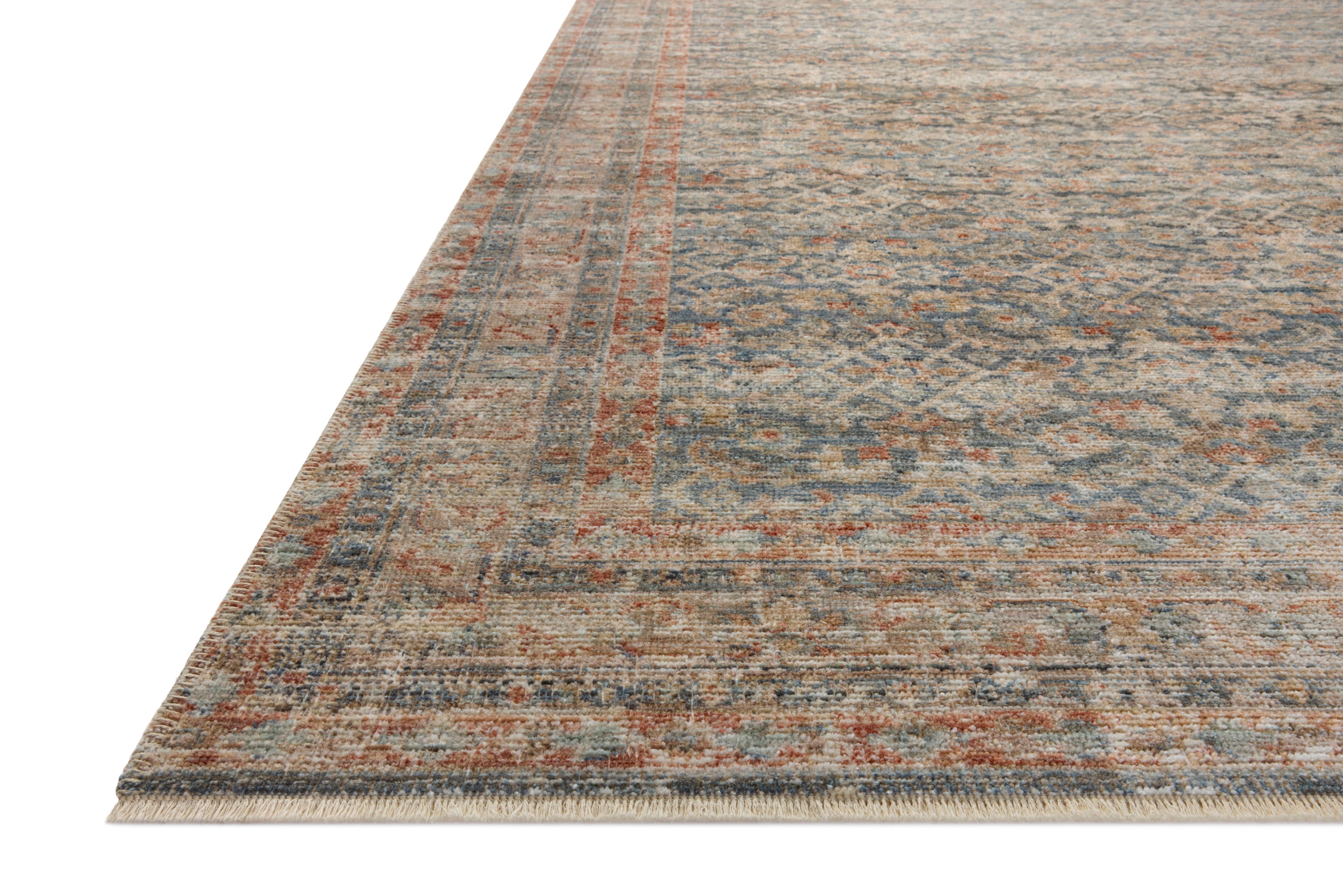 Loloi Heritage Blue / Rust Square Rug RUGS - wool Loloi