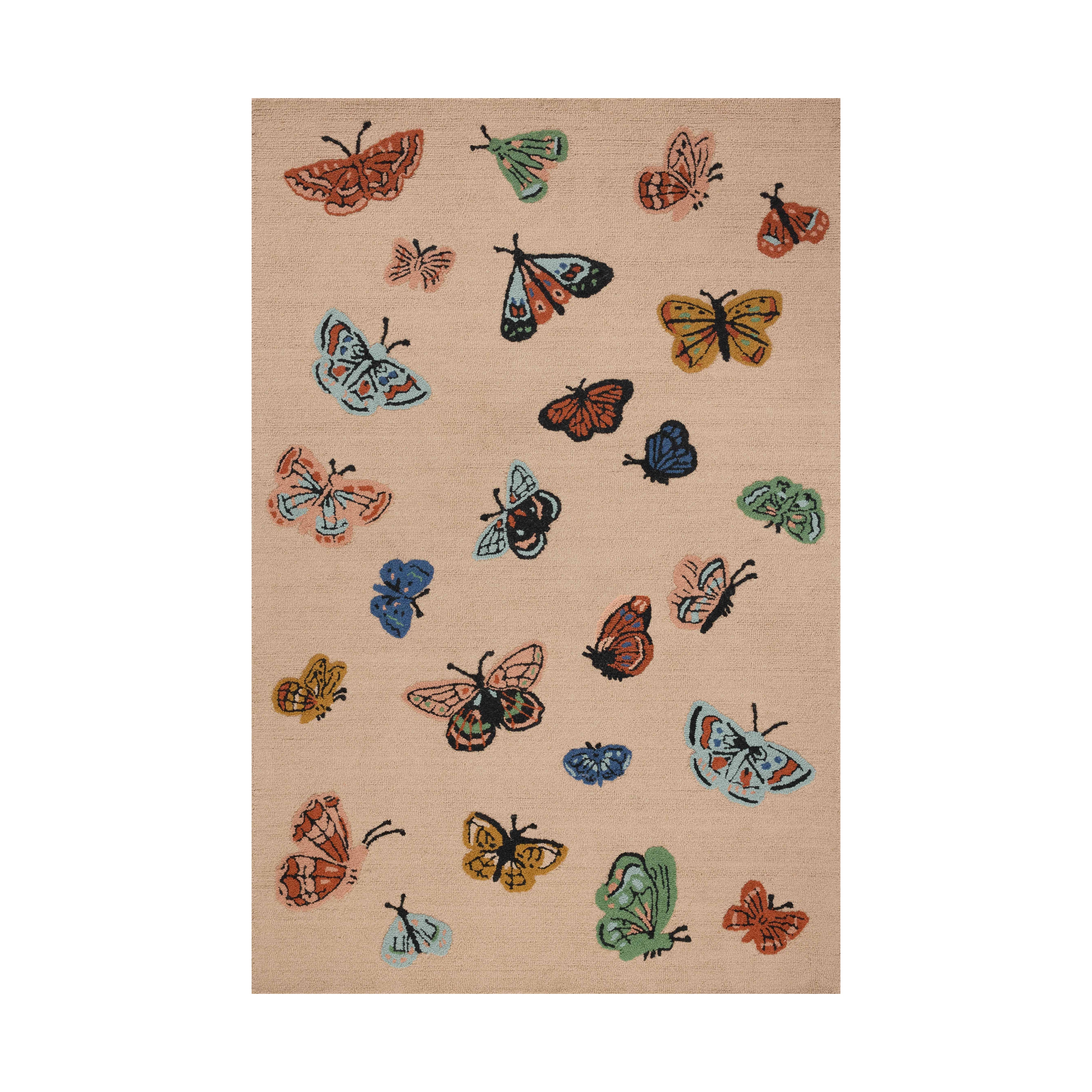 Rifle Paper Co. x Loloi Highgrove Blush Rug, 18" x 18" Sample