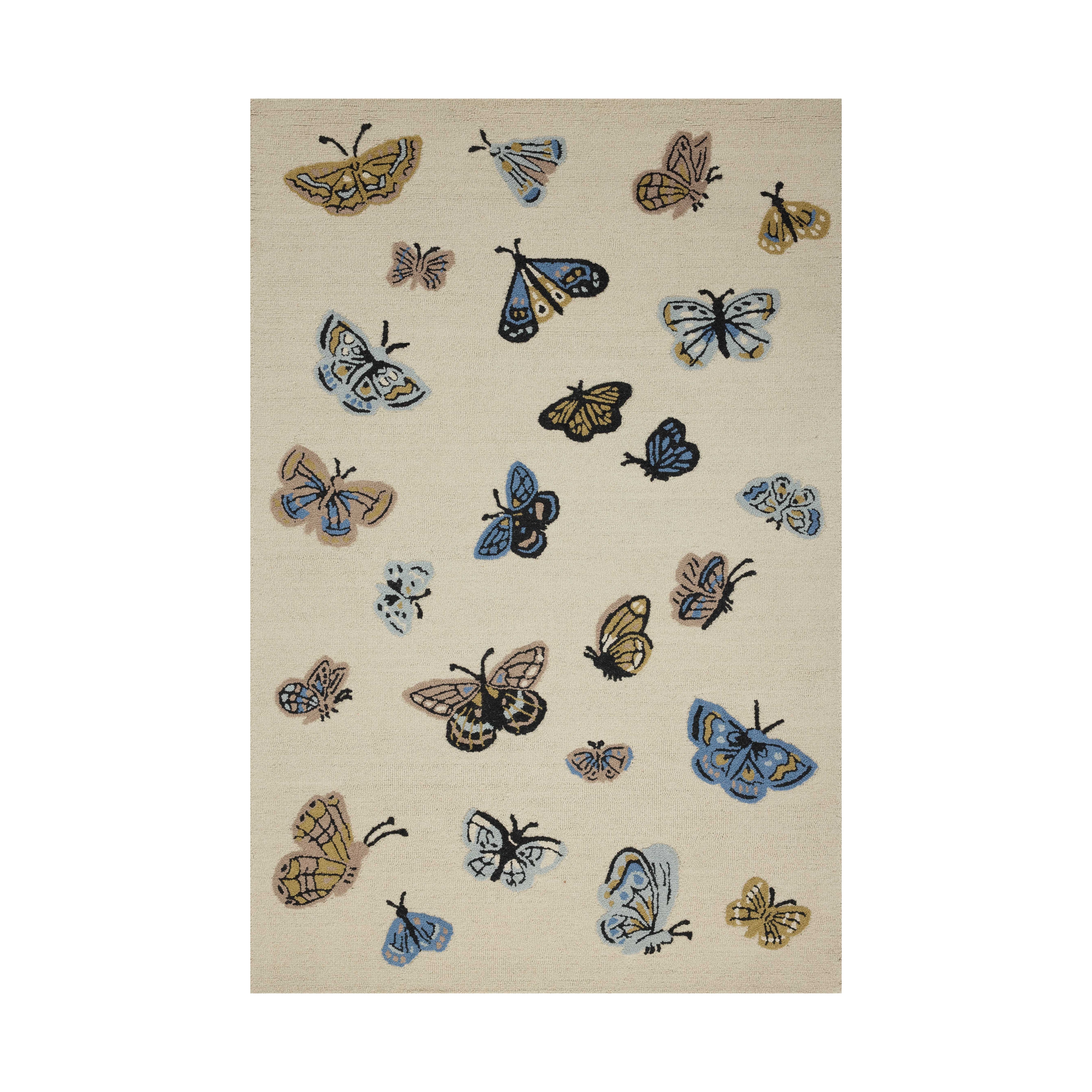 Rifle Paper Co. x Loloi Highgrove Cream Rug No.1, 18" x 18" Sample