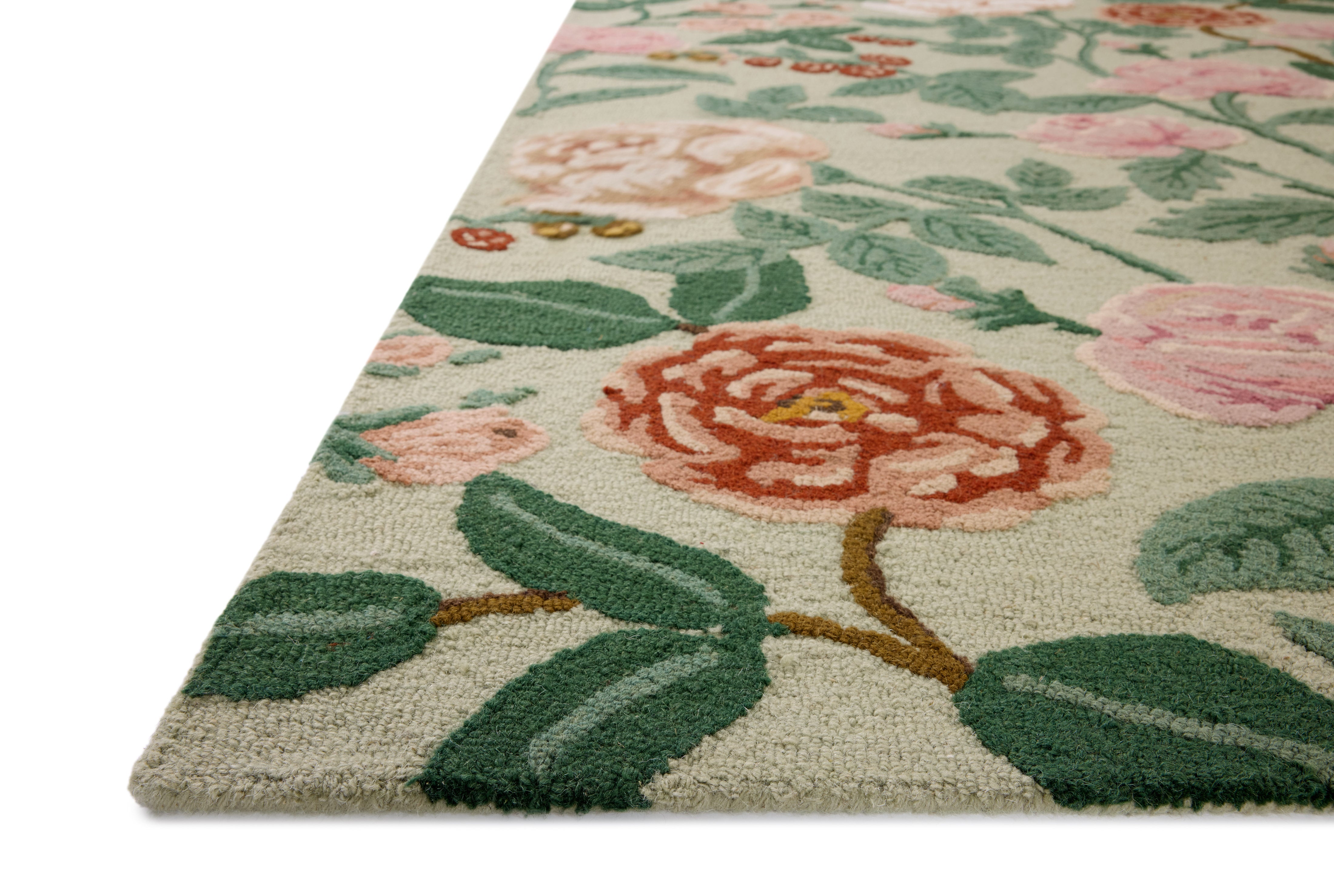 Rifle Paper Co. x Loloi Highgrove Mint Rug RUGS - wool Loloi 18" x 18" sample