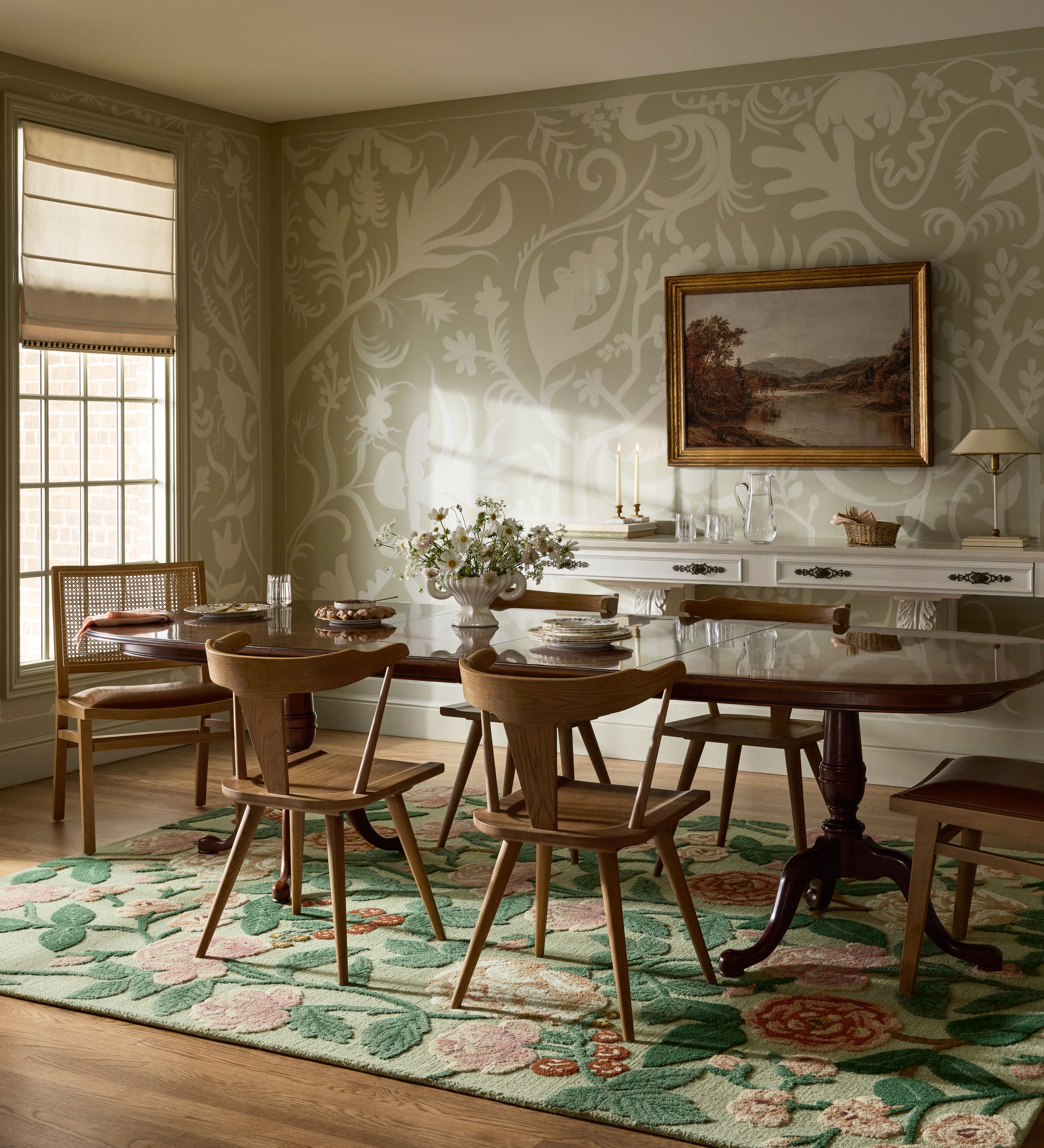 Rifle Paper Co. x Loloi Highgrove Mint Rug, 18" x 18" Sample – view 2