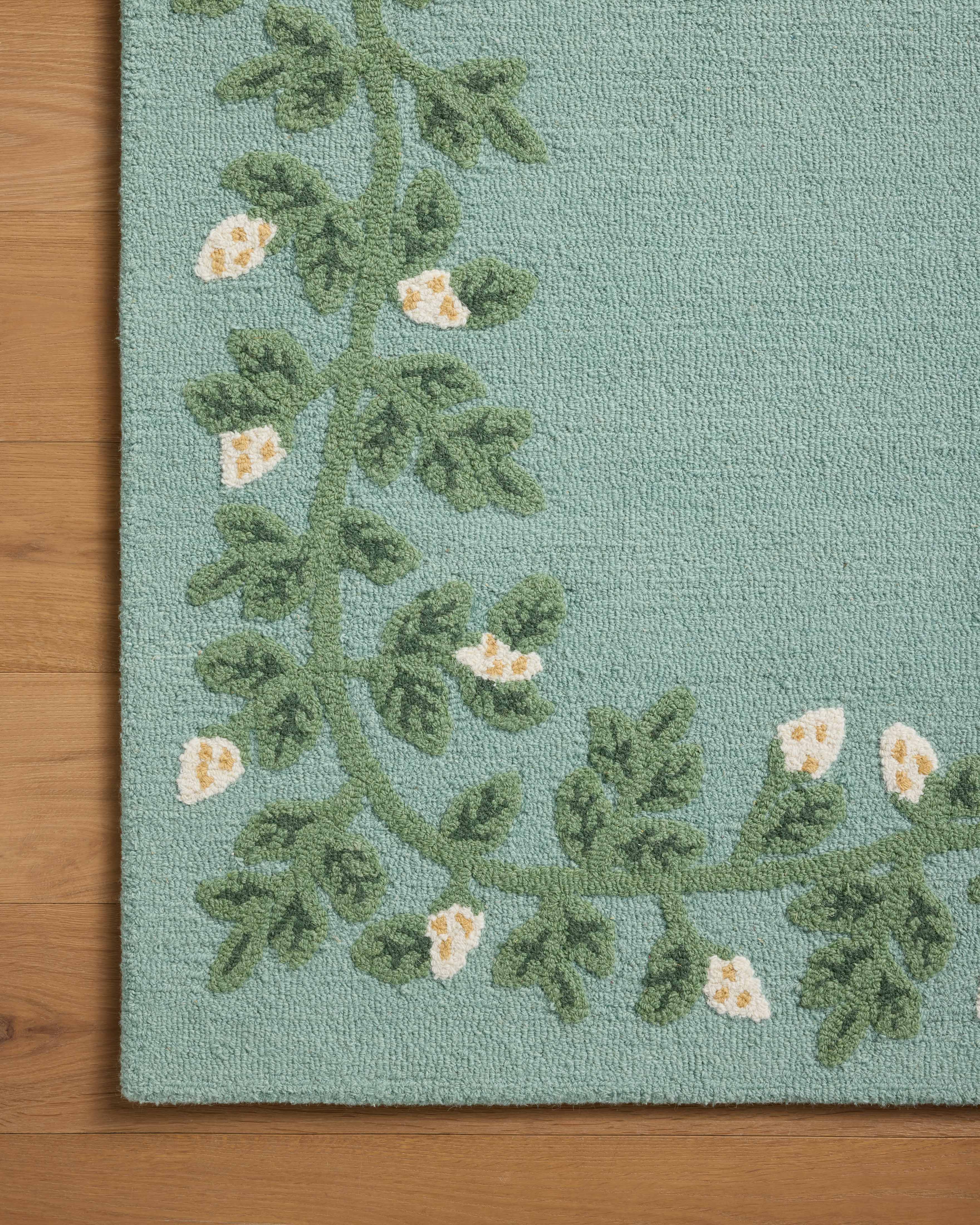 Rifle Paper Co. x Loloi Highgrove Blue Rug RUGS - wool Loloi 18" x 18" sample