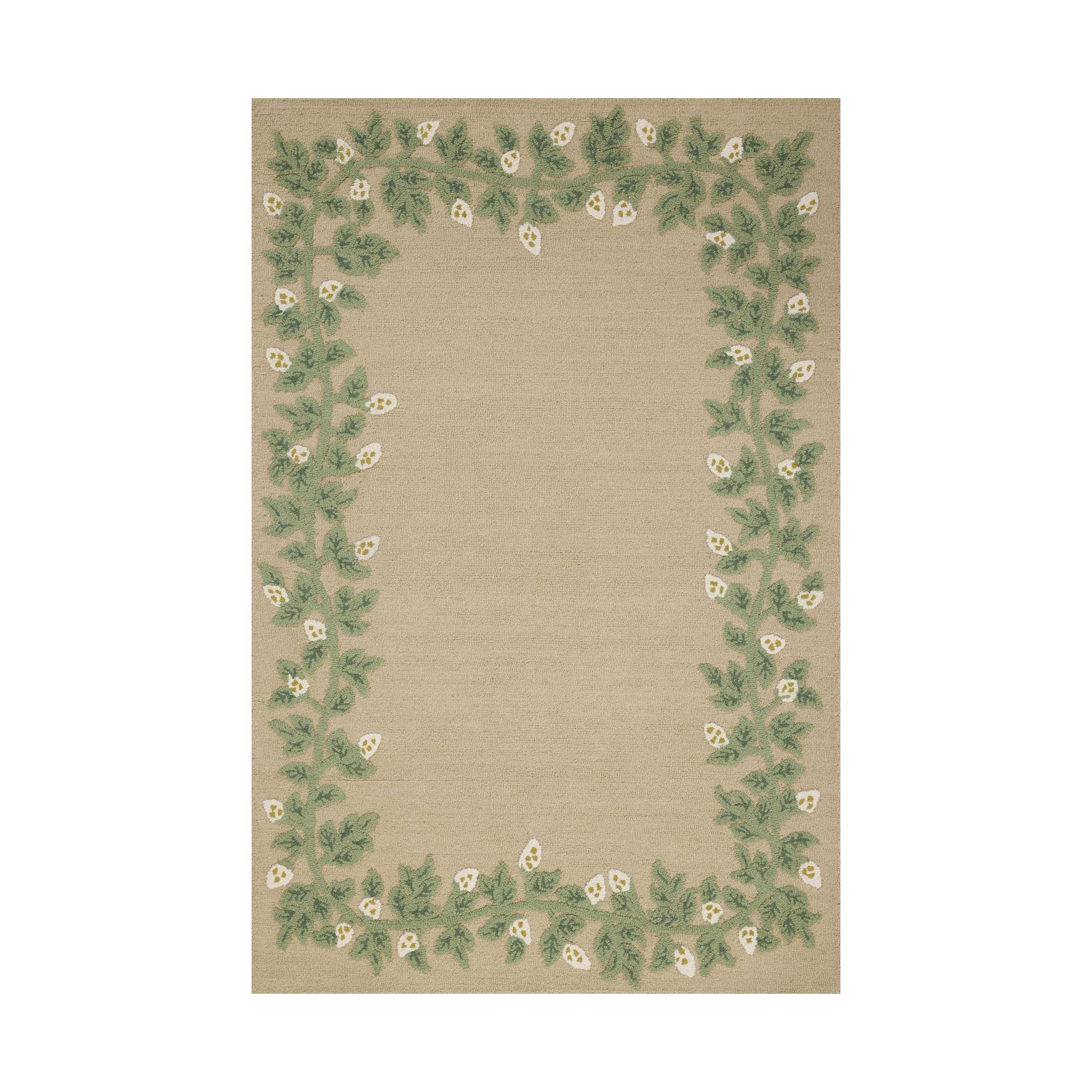 Rifle Paper Co. x Loloi Highgrove Cream Rug No.2, 18" x 18" Sample