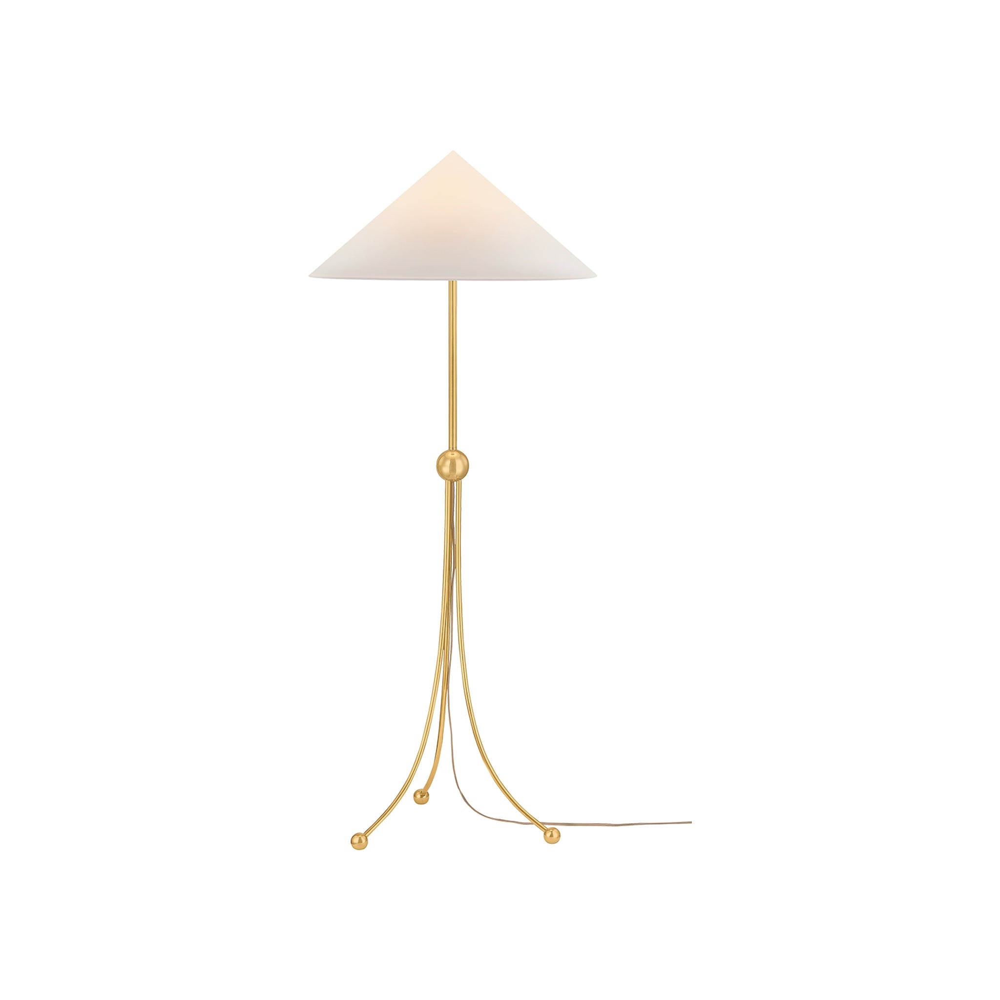 Katya Floor Lamp, Aged Brass