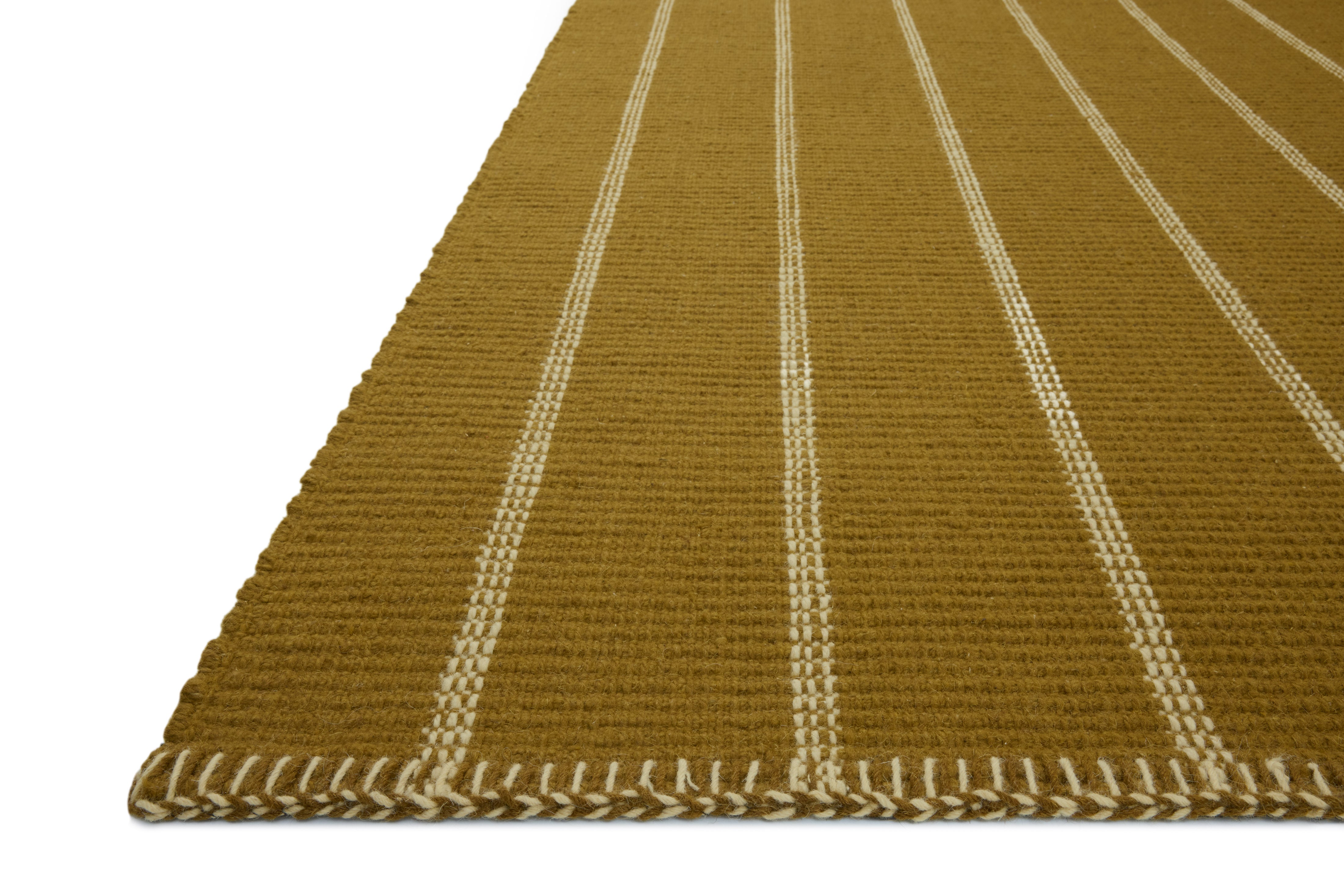 Amber Lewis x Loloi Harlan Ochre / Ivory Sample Rug RUGS - wool Loloi