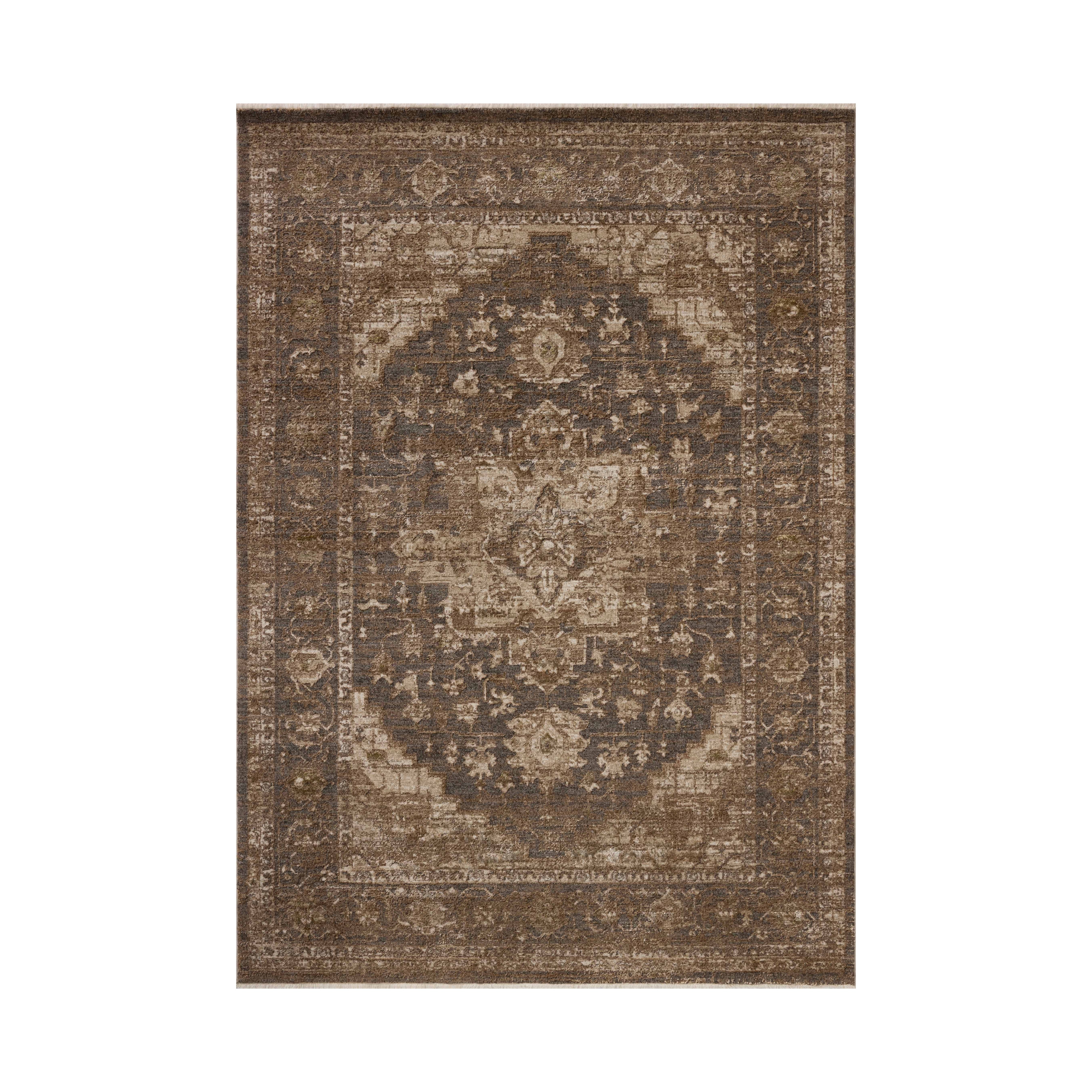 Loloi Haywood Charcoal / Mocha Rug, 18" x 18"