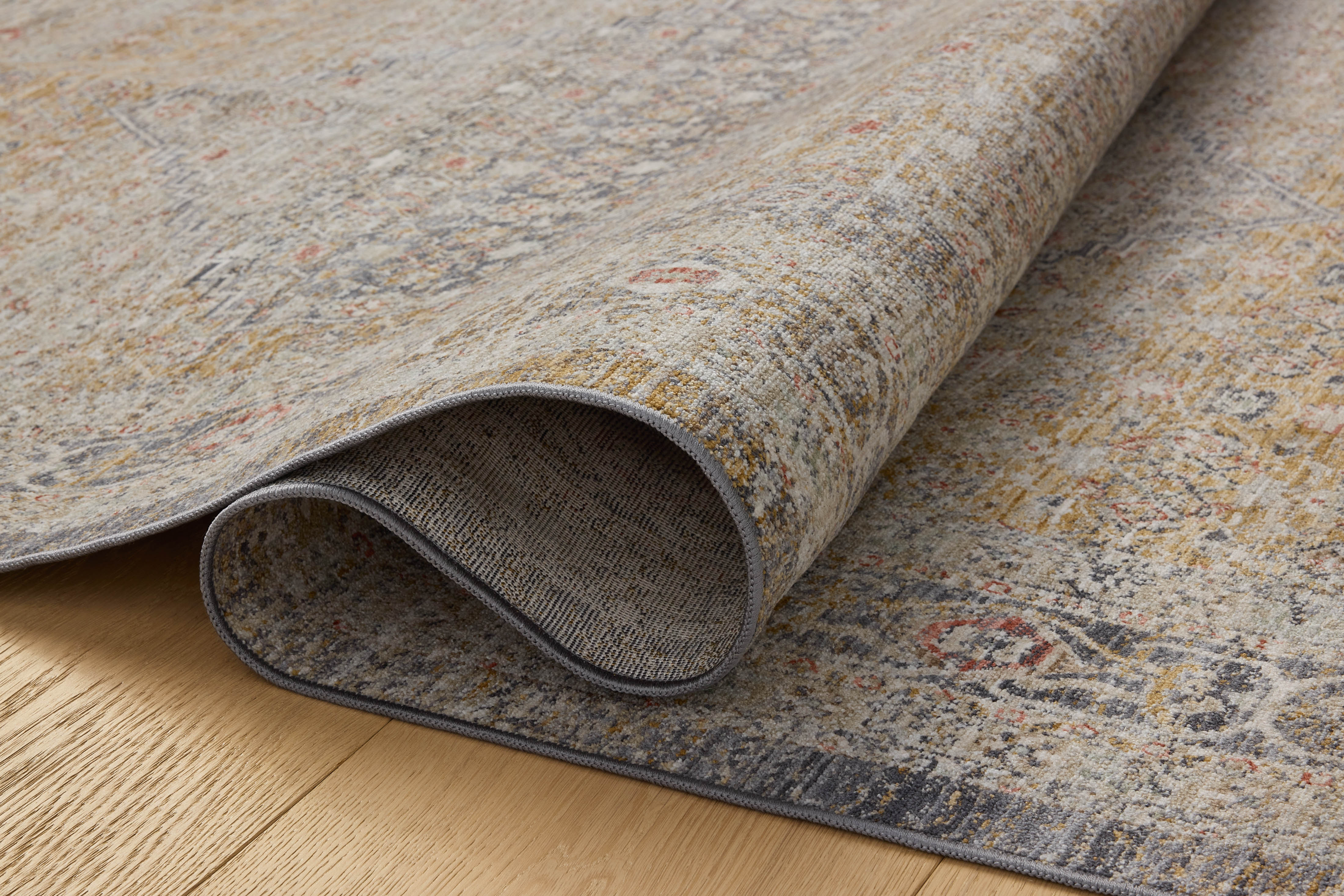 Chris Loves Julia x Loloi Ida Stone / Gold Rug RUGS - vintage inspired Loloi