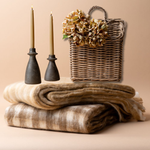 Holiday Gifting Bundle | Camel Blanket, Candle Holders & Wall Basket Rug and Weave