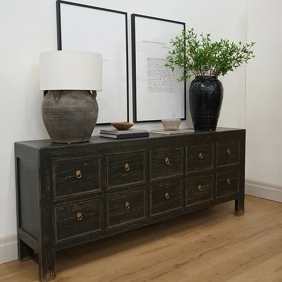 Reid Reclaimed Wood Sideboard - Weathered Black 7 - FURNITURE - sideboard/cabinet Hauer Market