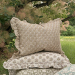 Samson Block Print Ruffe Pillow Cover 2 - PILLOWS - Block print - warm ORNA HOUSE