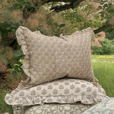 Samson Block Print Ruffe Pillow Cover 2 - PILLOWS - Block print - warm ORNA HOUSE