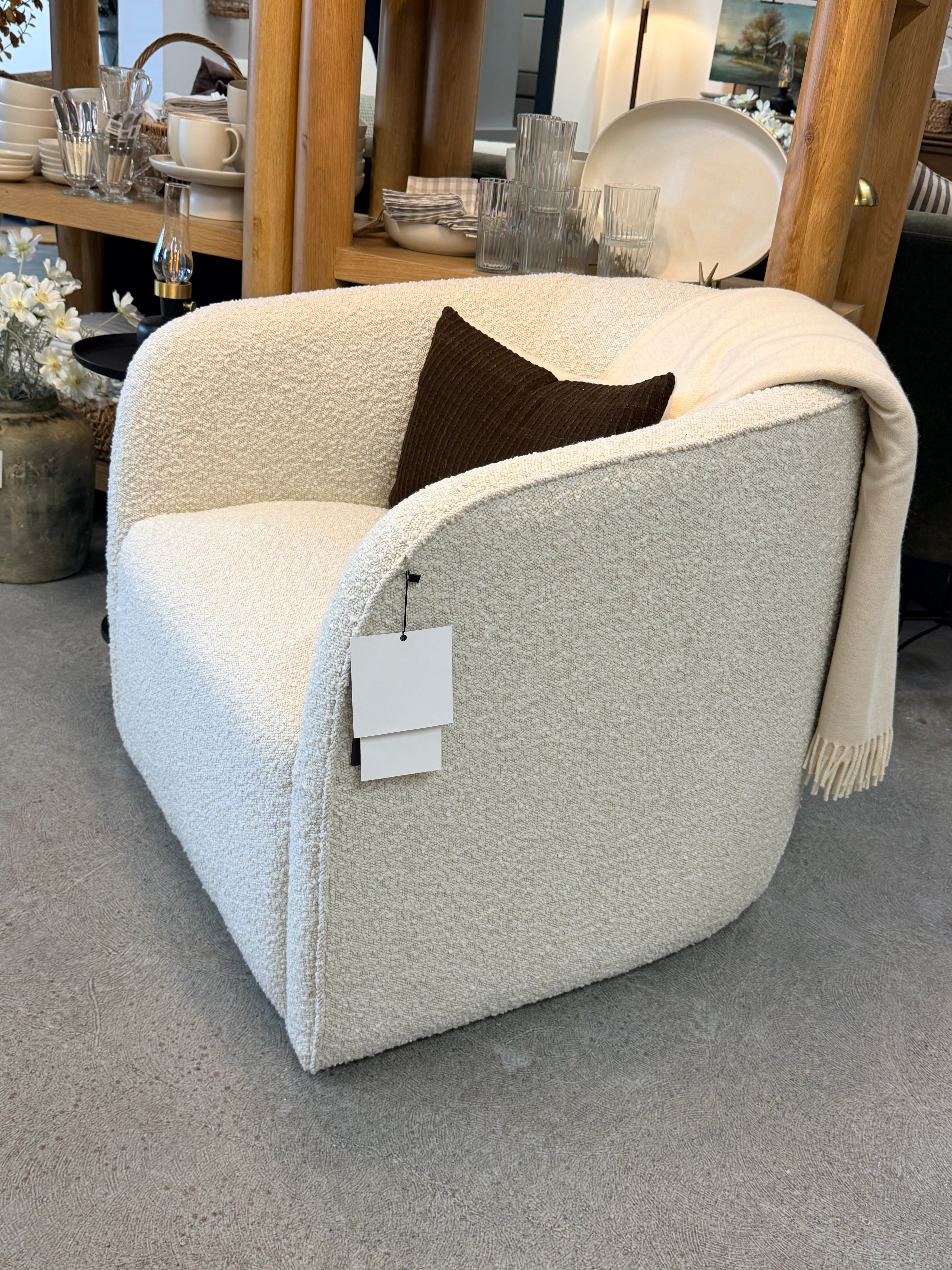 FLOOR MODEL - Ayva Cream Chair FURNITURE - floor model Style In Form