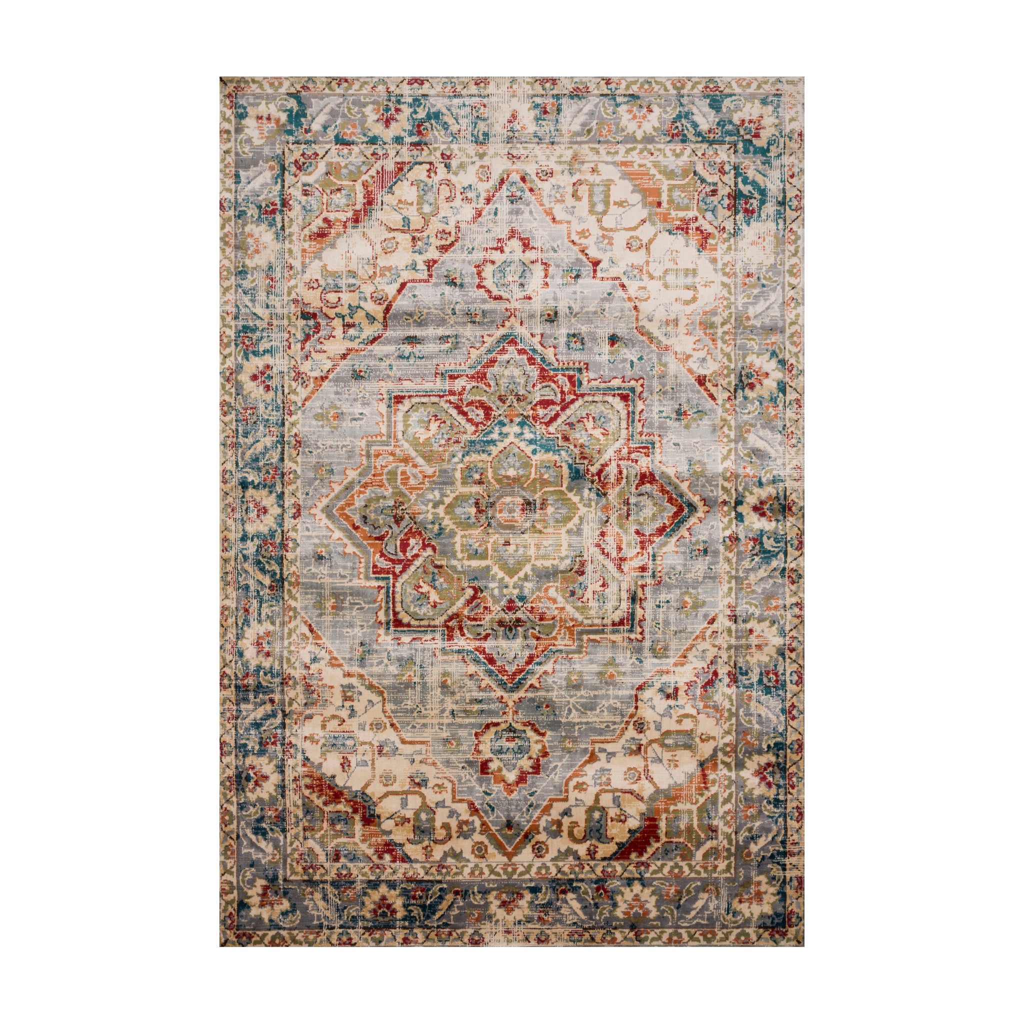 Loloi Isadora Oatmeal / Multi Rug RUGS - synthetic Loloi 18" x 18"