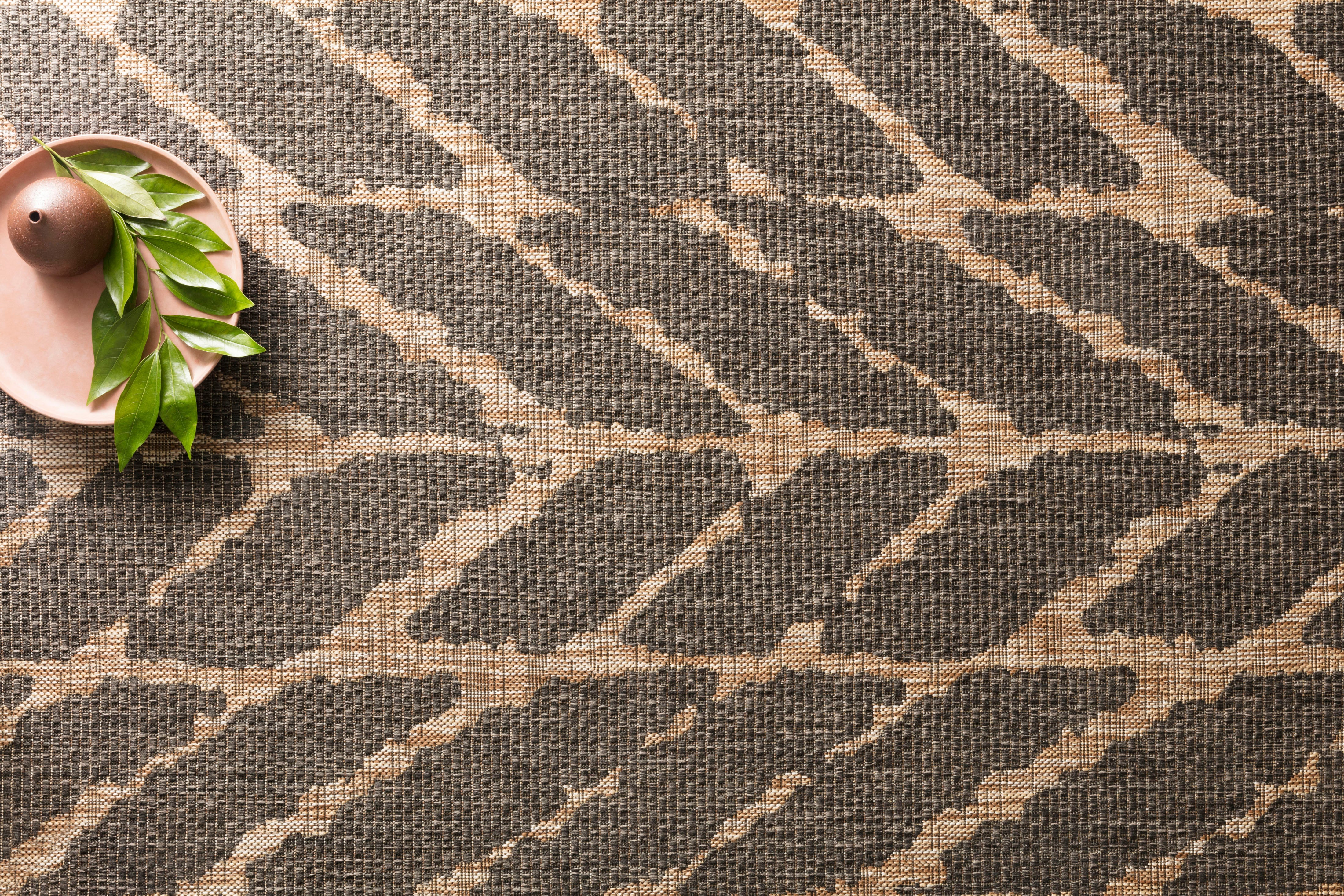 Loloi Isle Charcoal / Mocha Rug RUGS - synthetic Loloi