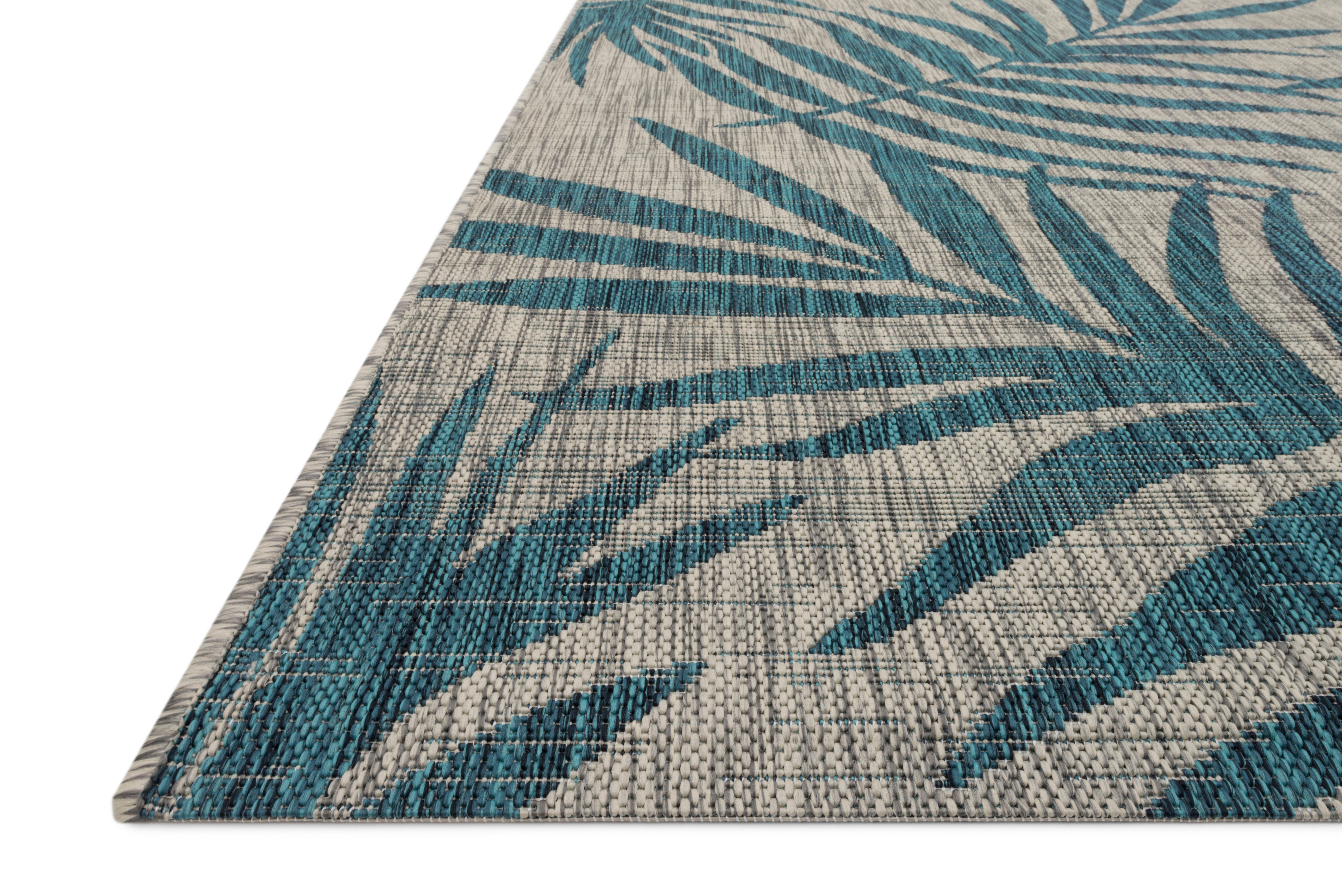 Loloi Isle Grey / Aqua Rug RUGS - synthetic Loloi