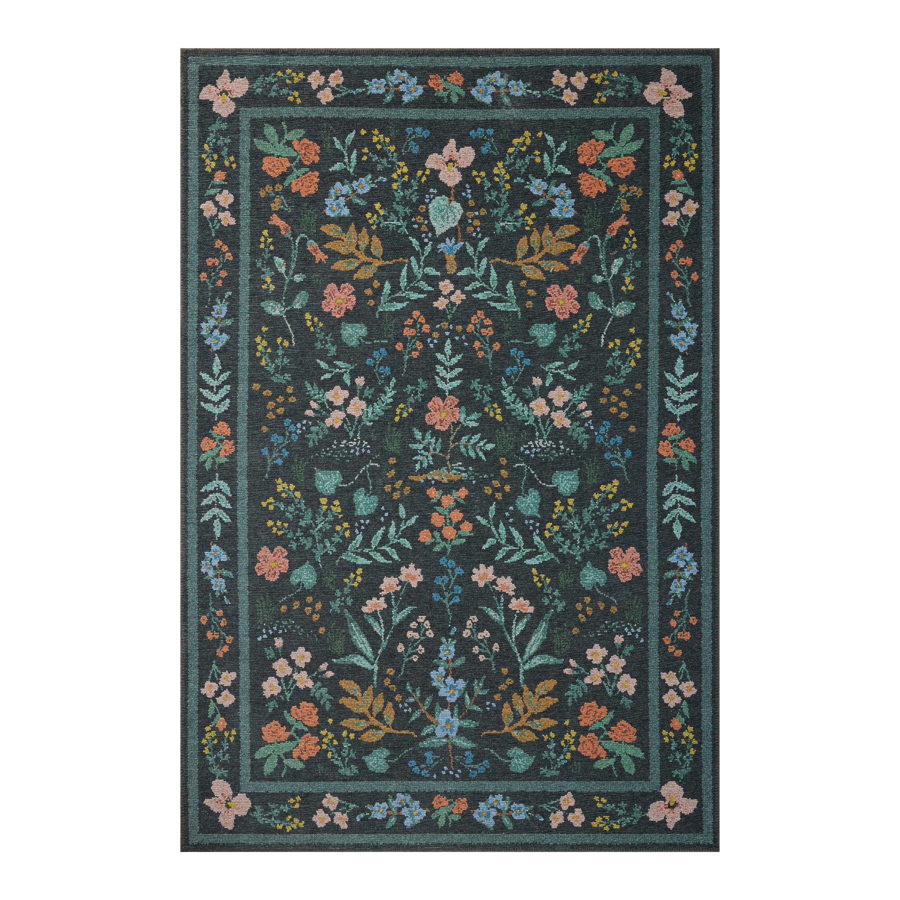 Rifle Paper Co. x Loloi Wildwood Charcoal Rug RUGS-patterned Loloi 18" x 18" Sample