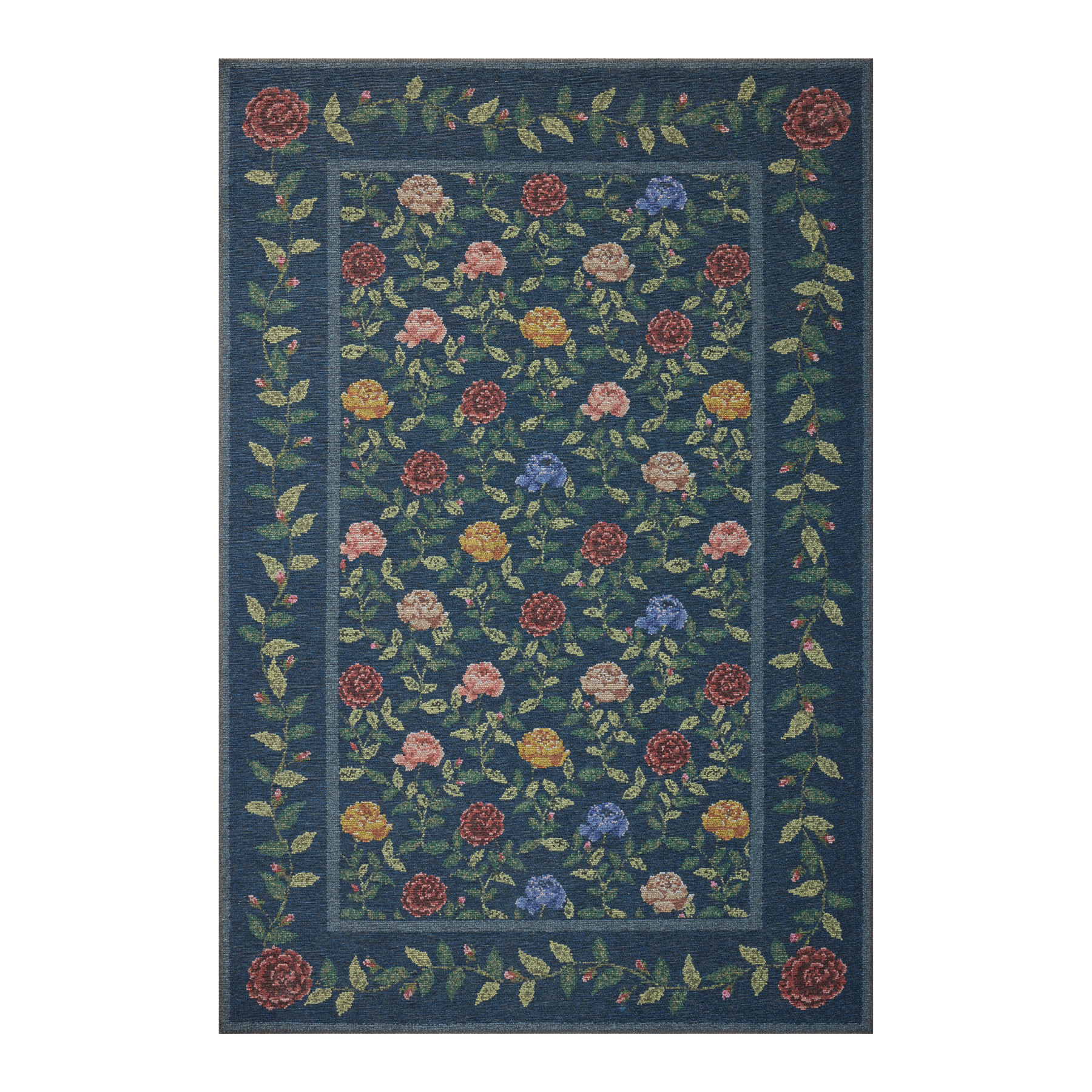 Rifle Paper Co. x Loloi Wildwood Navy Rug RUGS-patterned Loloi 18" x 18" Sample