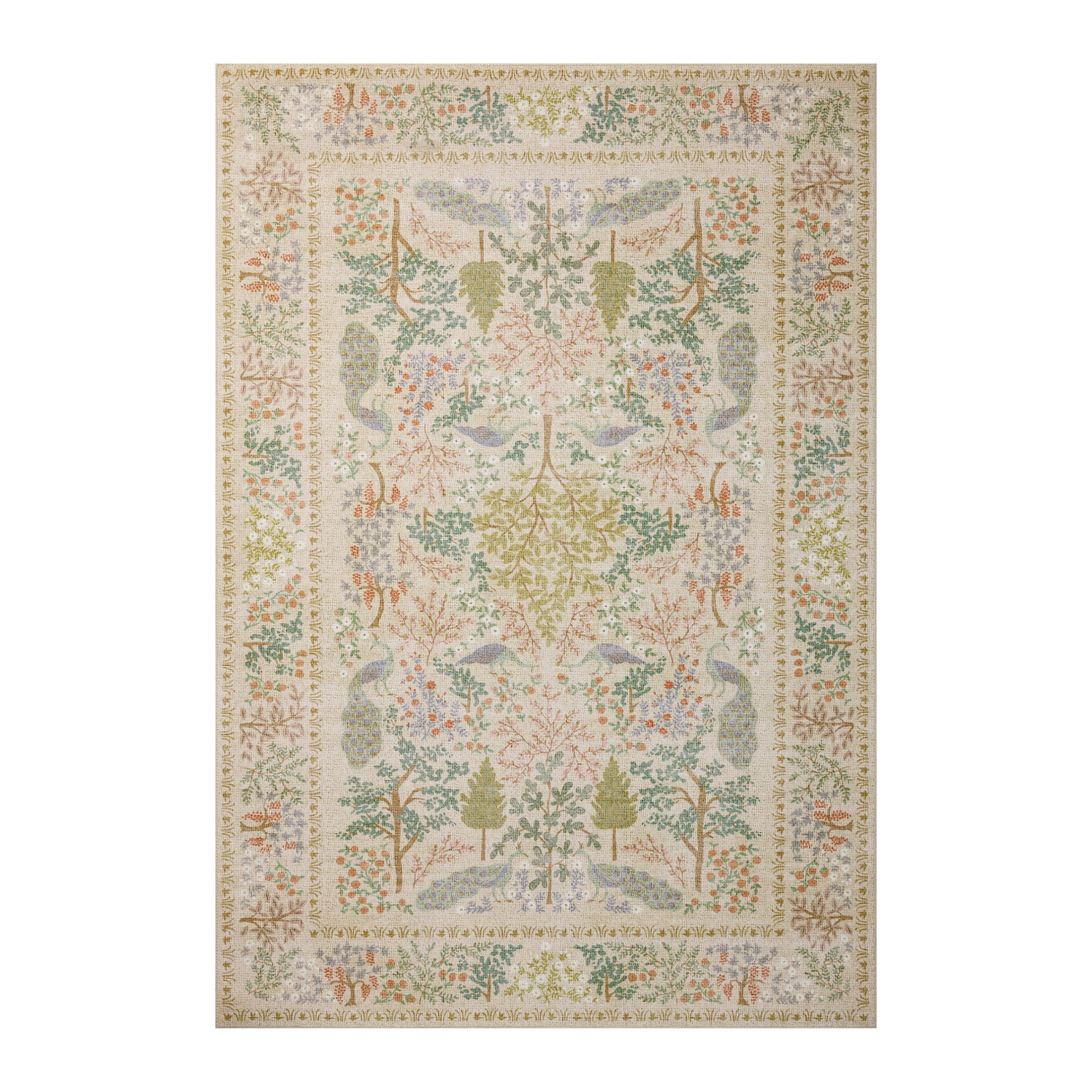Rifle Paper Co. x Loloi Canopy Cream Rug, 18" x 18" Sample