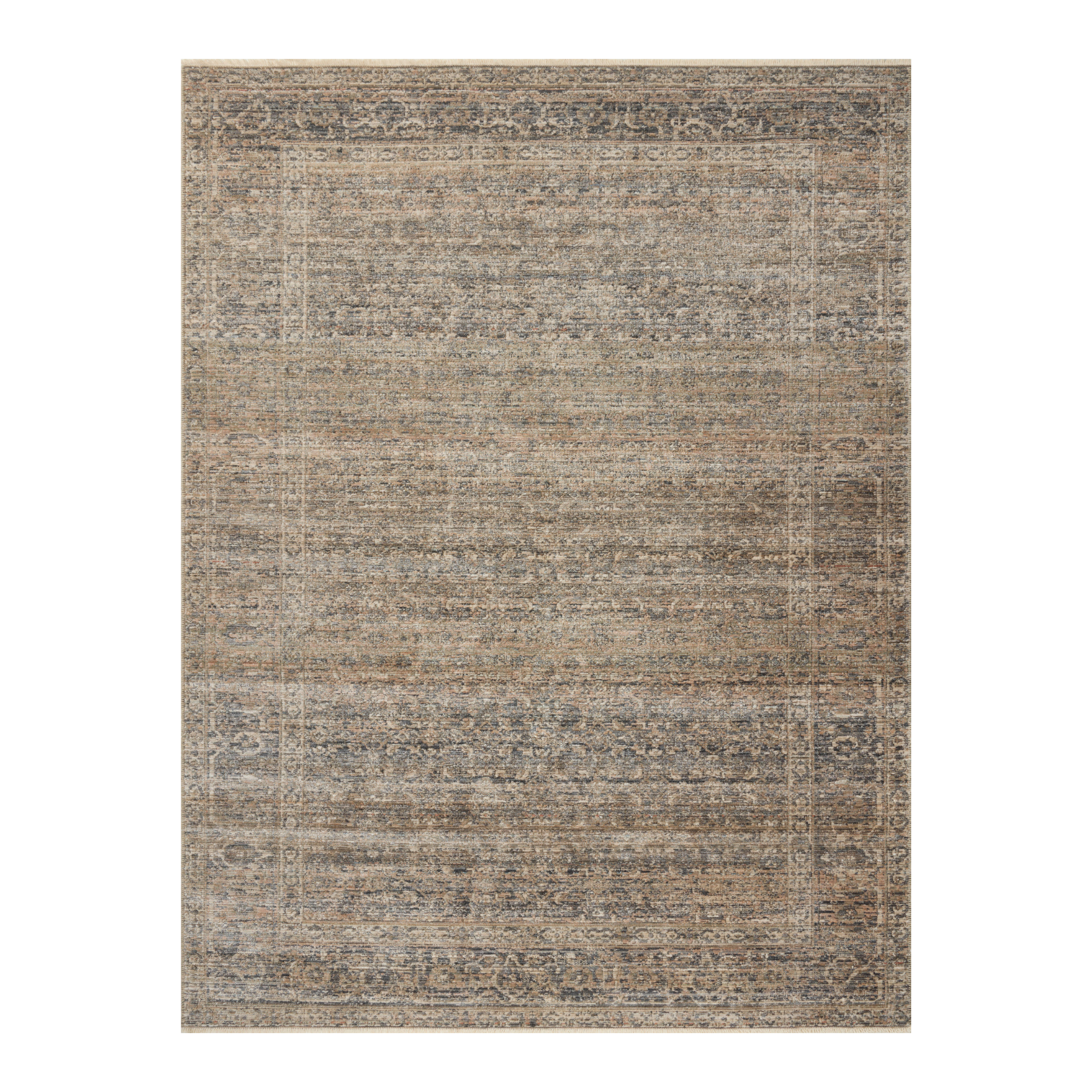 Amber Lewis x Loloi Molly Navy / Blush Rug, patterned 18" x 18" Sample