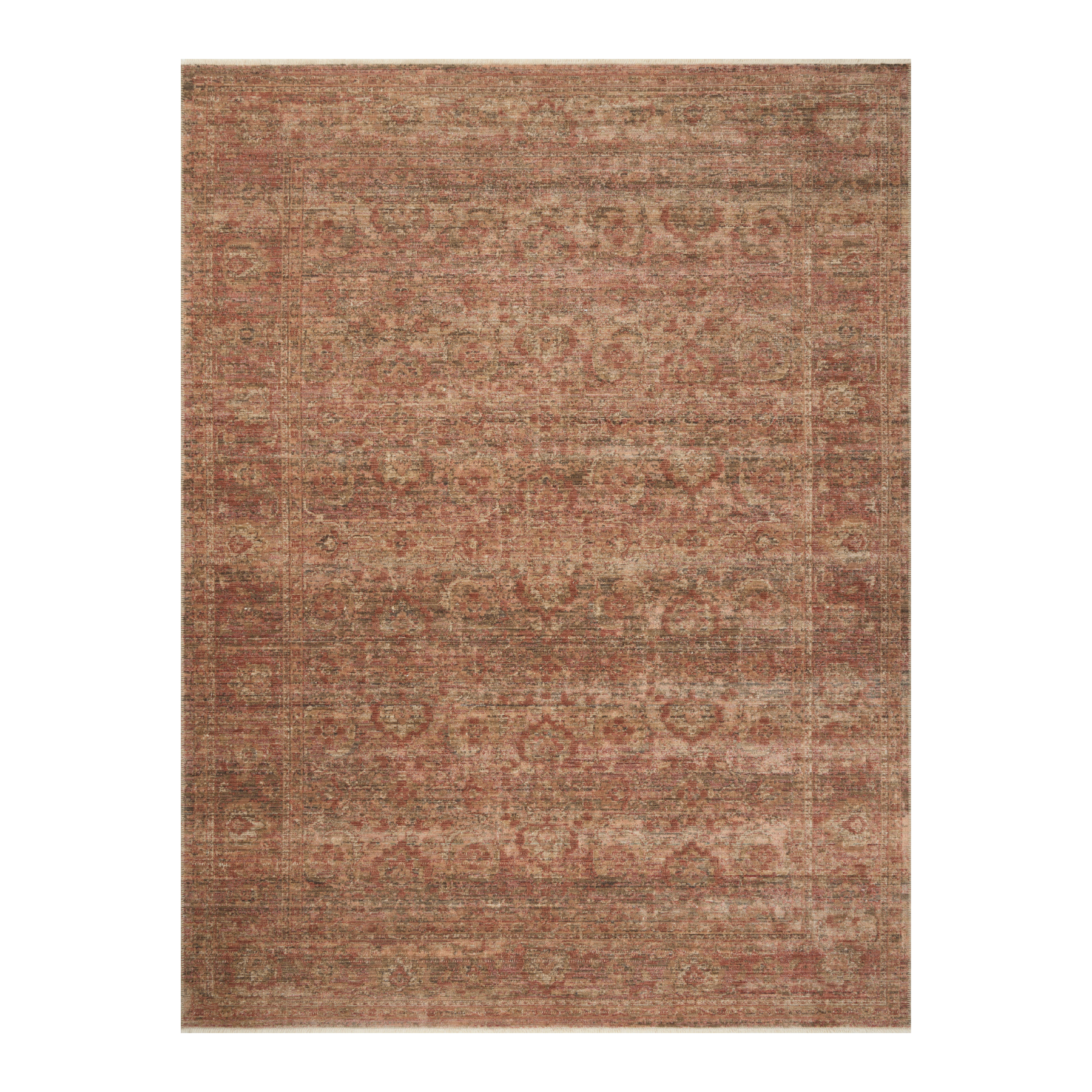 Amber Lewis x Loloi Molly Brick / Bark Rug, 18" x 18" Sample