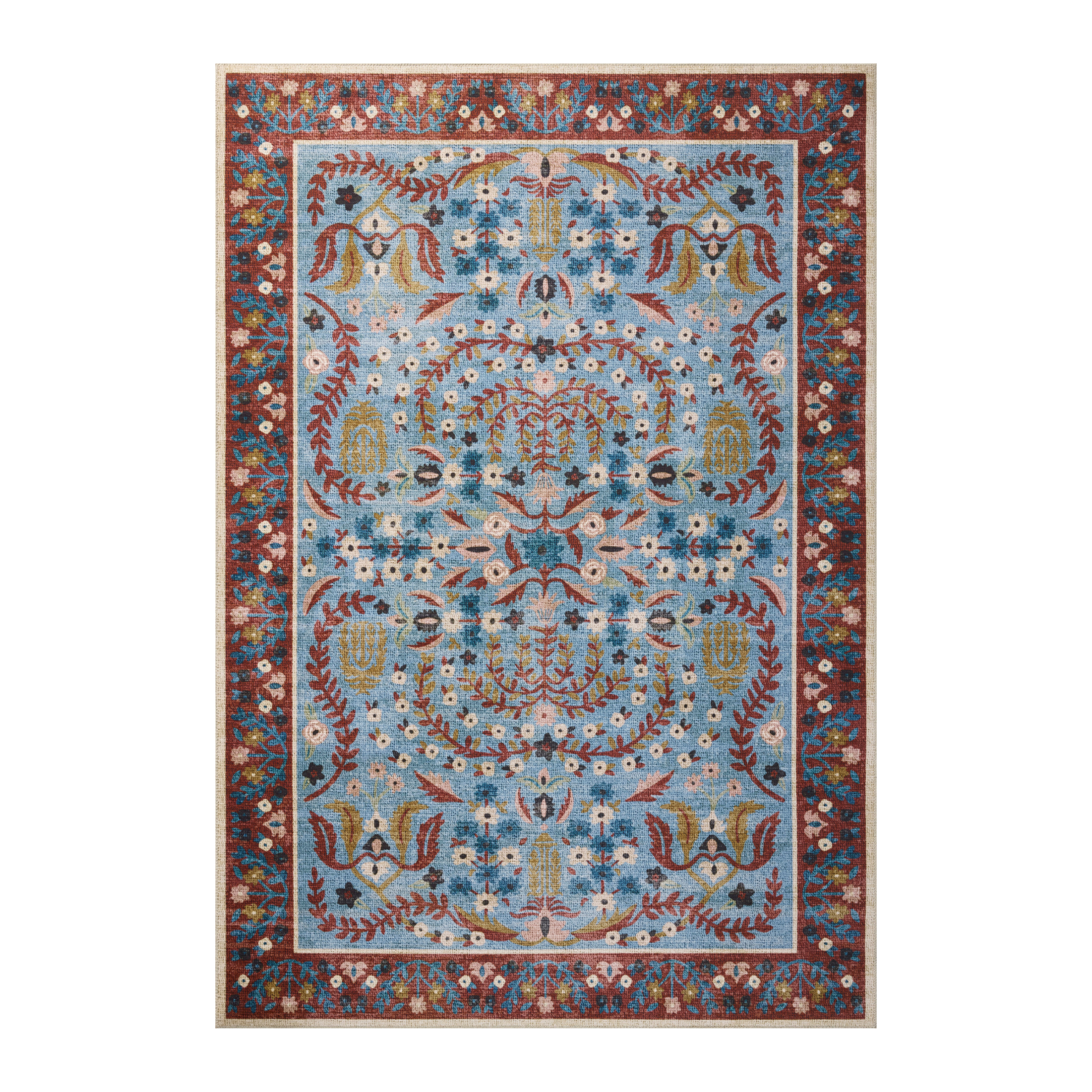 Rifle Paper Co. x Loloi Canopy Red / Blue Rug RUGS-patterned Loloi 18" x 18" Sample