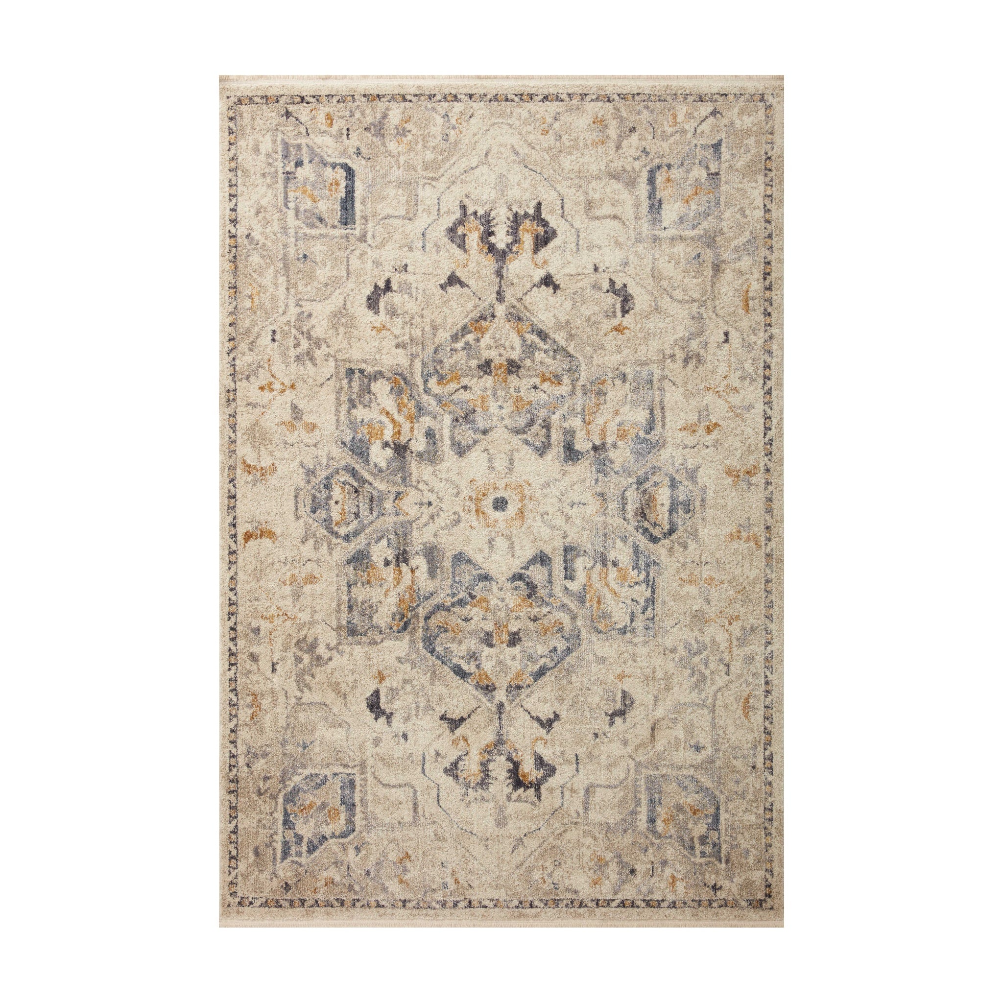Magnolia Home By Joanna Gaines x Loloi Janey Natural / Indigo Rug RUGS - synthetic Loloi 18" x 18"