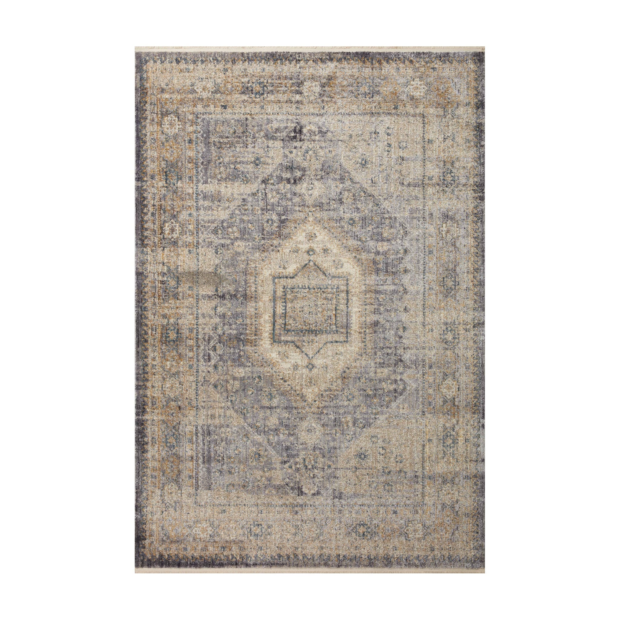 Magnolia Home By Joanna Gaines x Loloi Janey Slate / Gold Rug RUGS - synthetic Loloi 18" x 18"