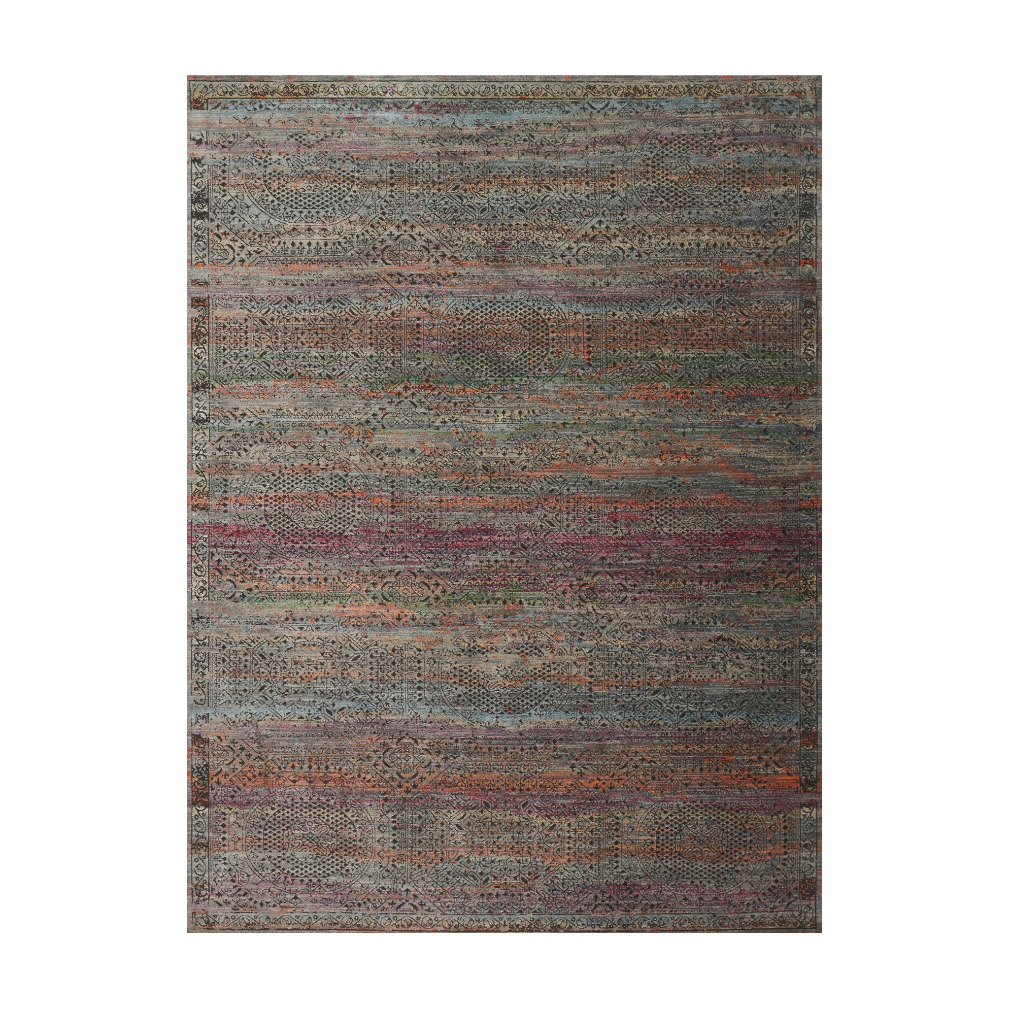 Loloi Javari Charcoal / Sunset Rug RUGS - synthetic Loloi 18" x 18"