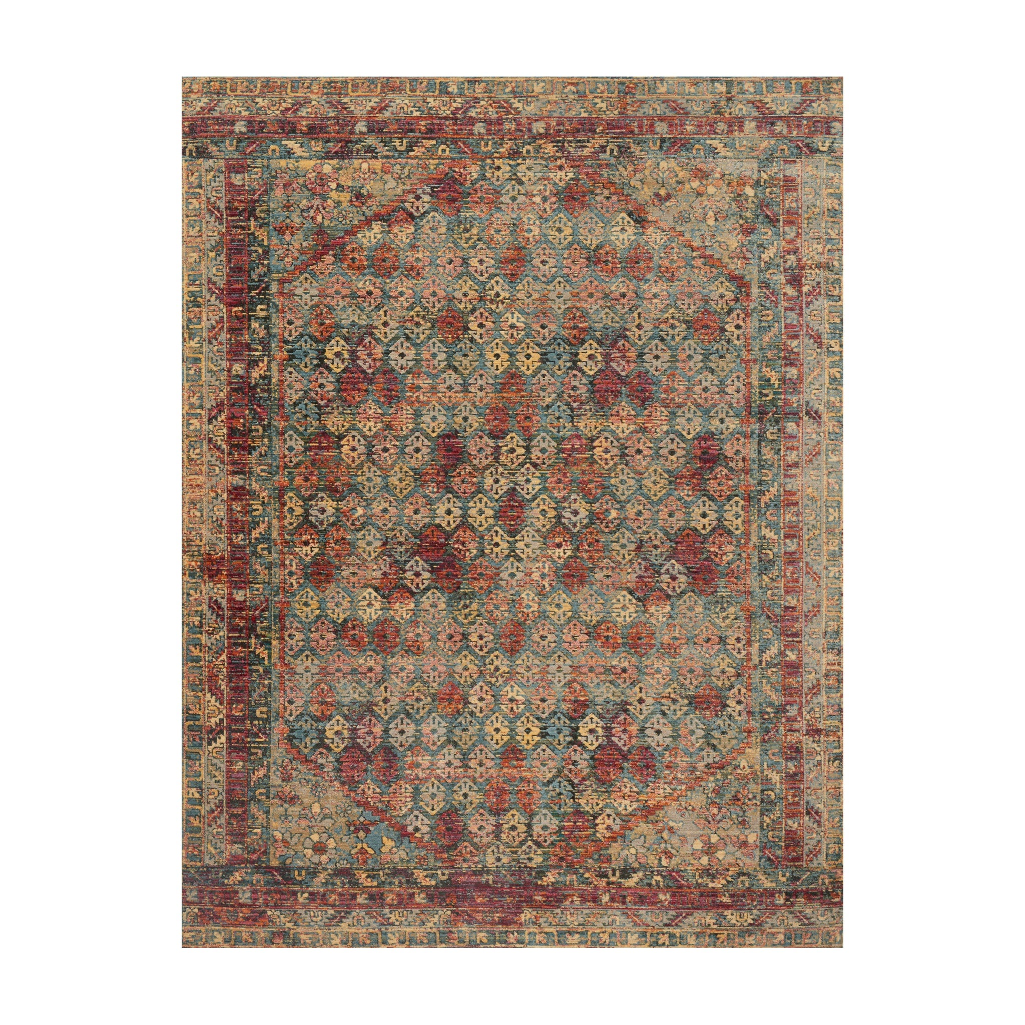 Loloi Javari Slate / Berry Rug RUGS - synthetic Loloi 18" x 18"