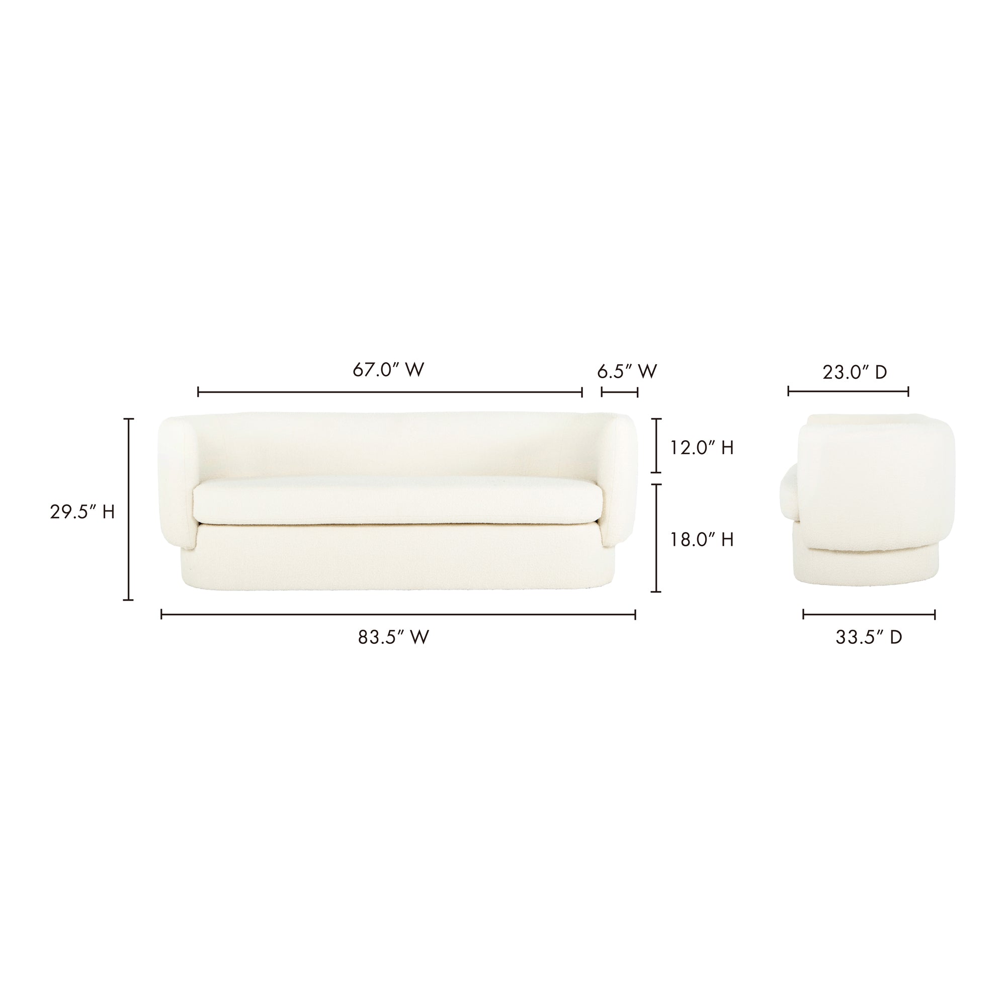 Kory 84" Sofa FURNITURE - sofa Moe's Furniture