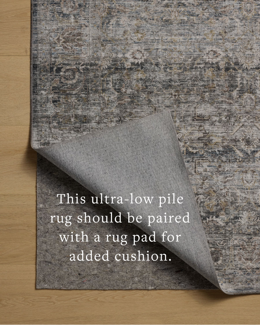 Amber Lewis x Loloi Josie Dove / Gold Machine Washable Rug RUGS - synthetic Loloi