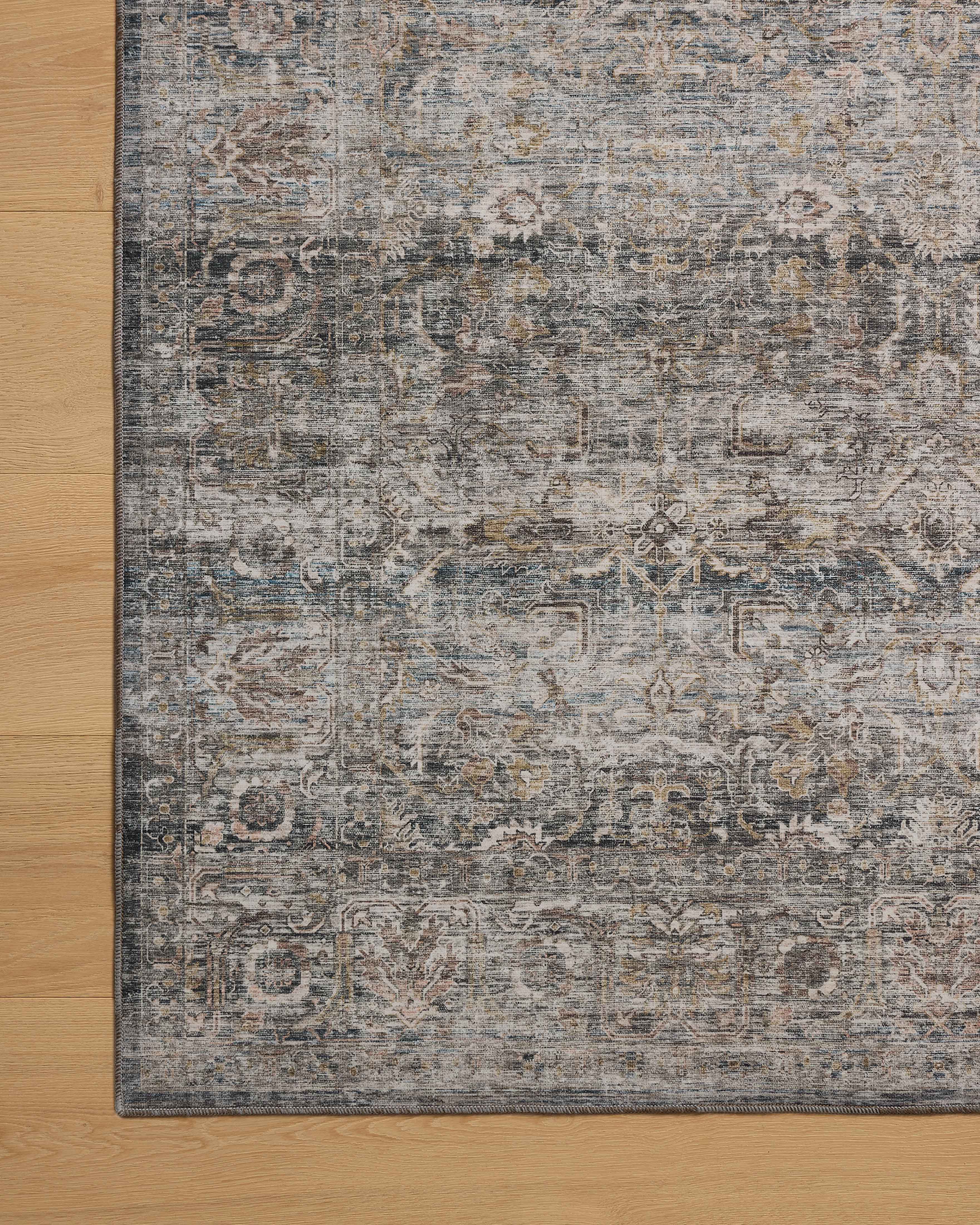 Amber Lewis x Loloi Josie Dove / Gold Machine Washable Rug RUGS - synthetic Loloi