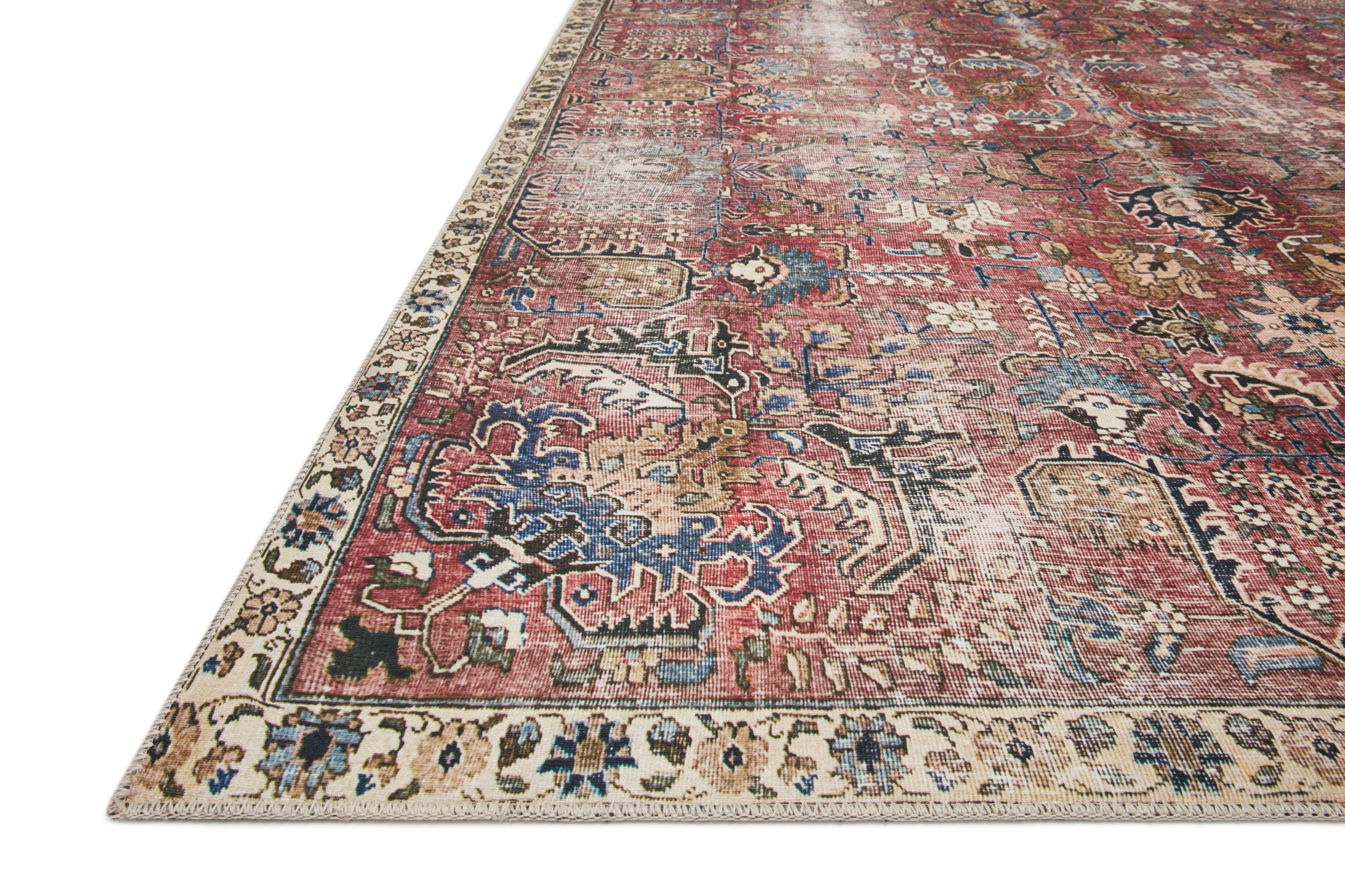 Chris Loves Julia x Loloi Jules Merlot / Multi Rug RUGS - synthetic Loloi