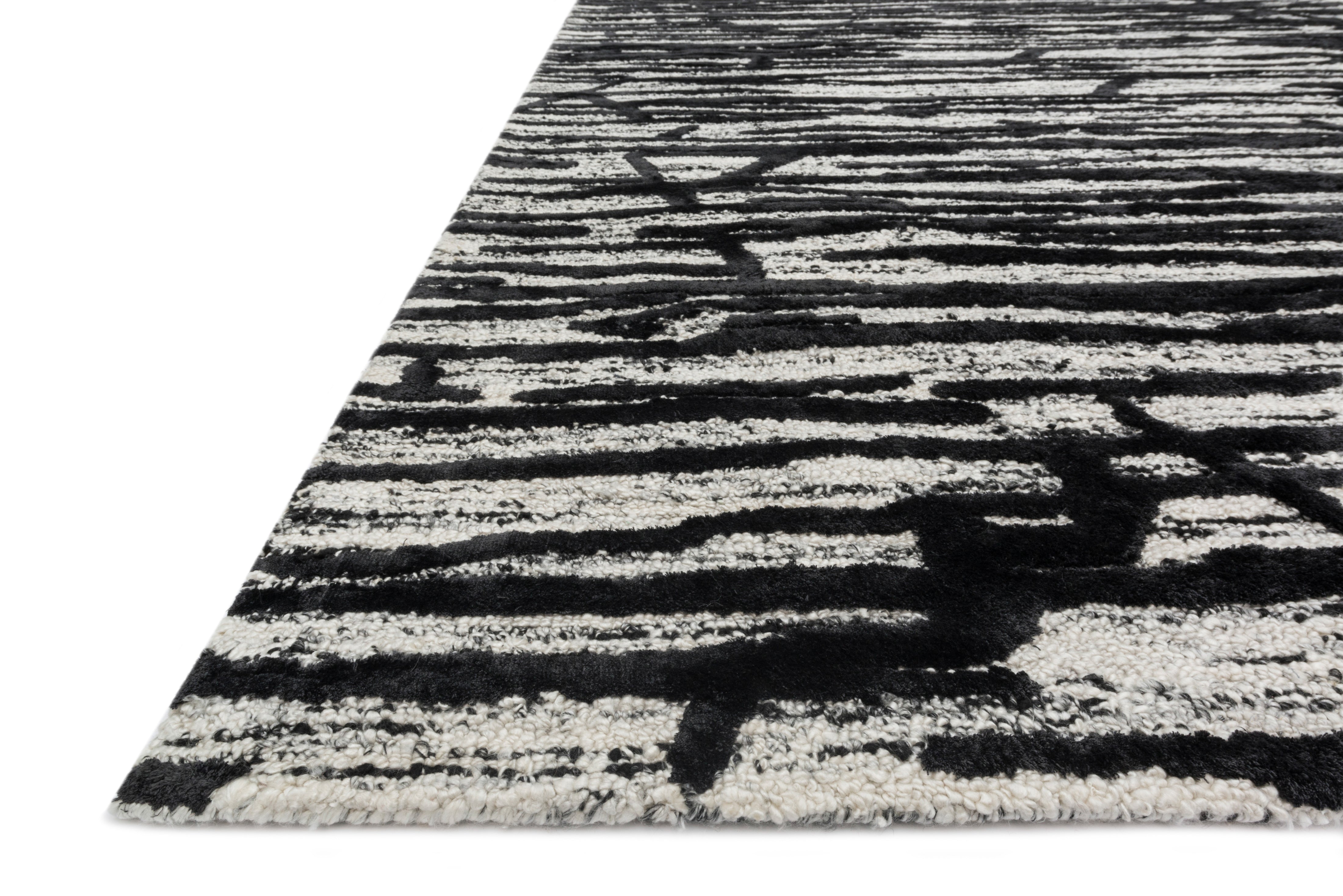 Loloi Juneau Ivory / Black Rug RUGS - wool Loloi