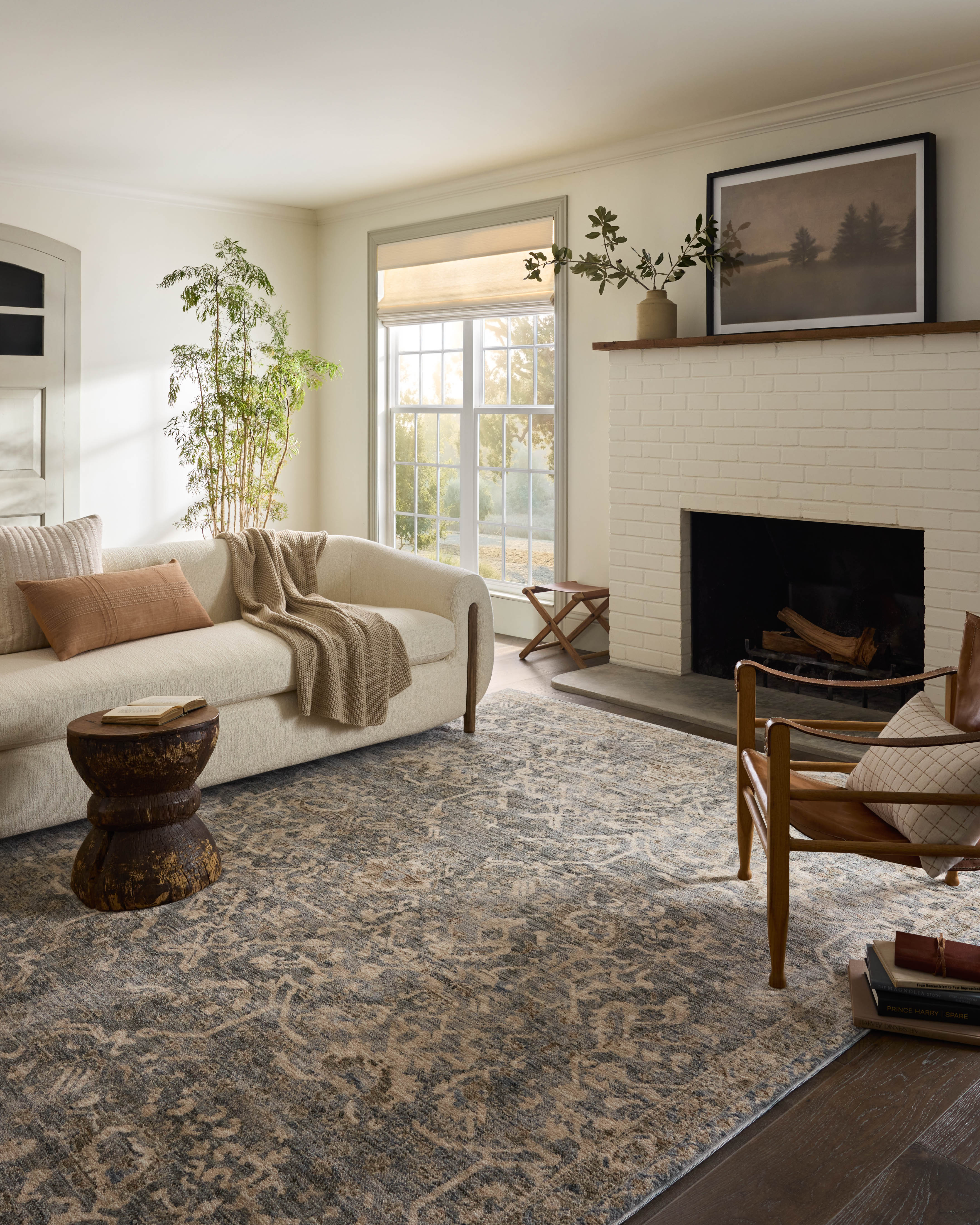 Magnolia Home by Joanna Gaines x Loloi Junie Blue / Natural Rug RUGS - vintage inspired Loloi