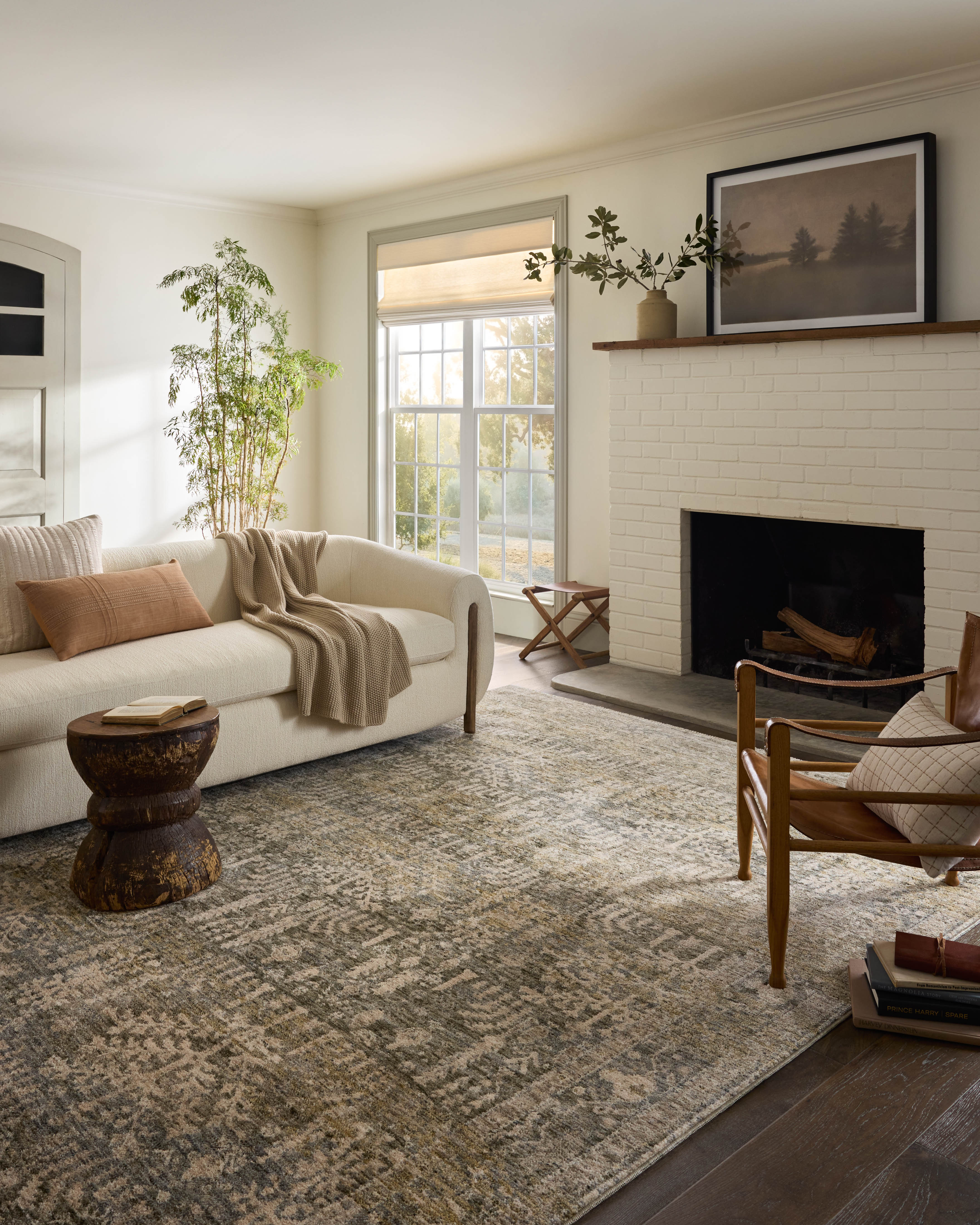 Magnolia Home by Joanna Gaines x Loloi Junie Moss / Natural Rug RUGS - vintage inspired Loloi