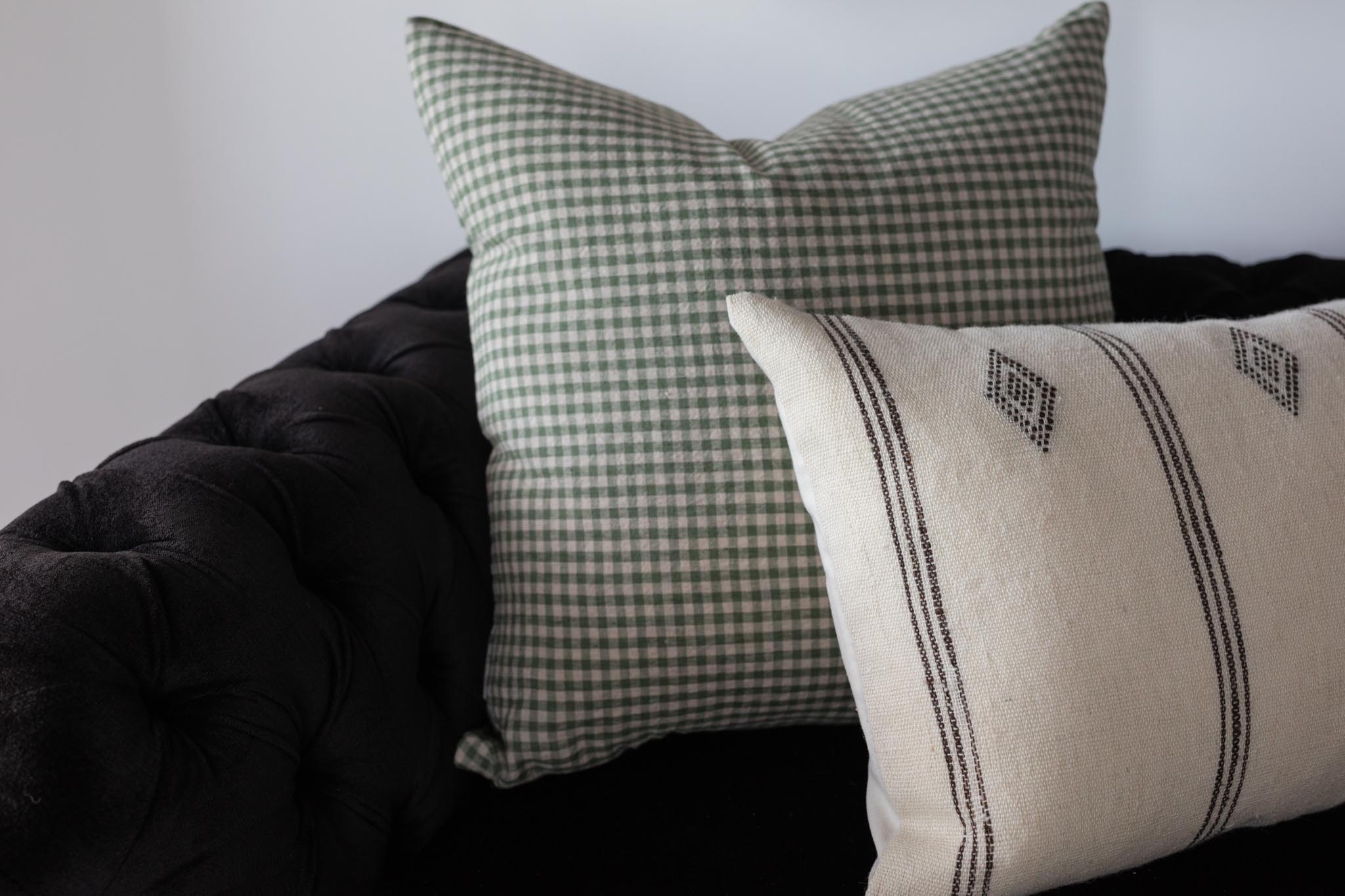Genevieve Gingham Pillow Cover 3 - PILLOWS - linen - cool Rug & Weave Pillows