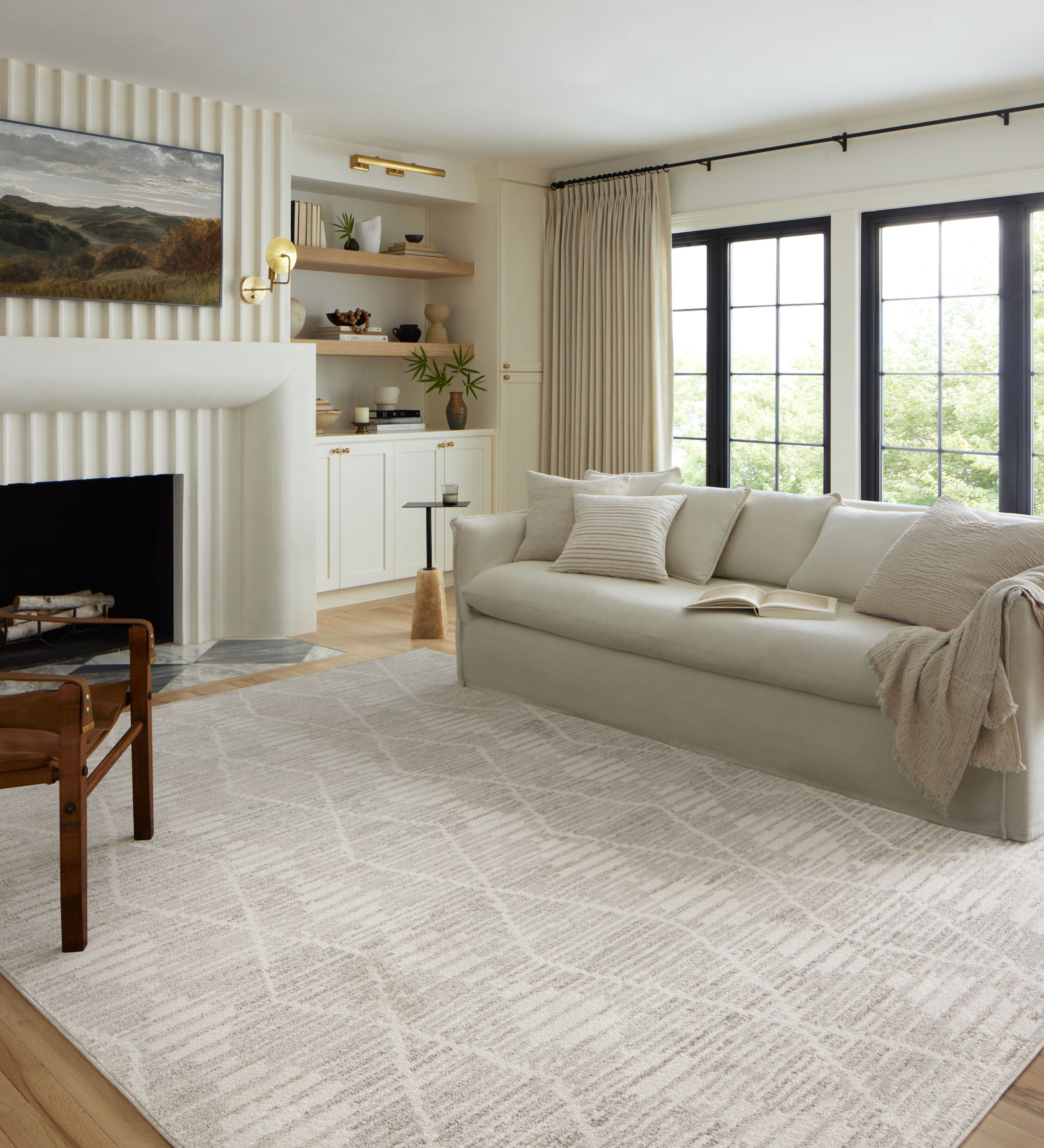 Loloi Kamala Ivory / Silver Rug 0-RUGS-patterned Loloi