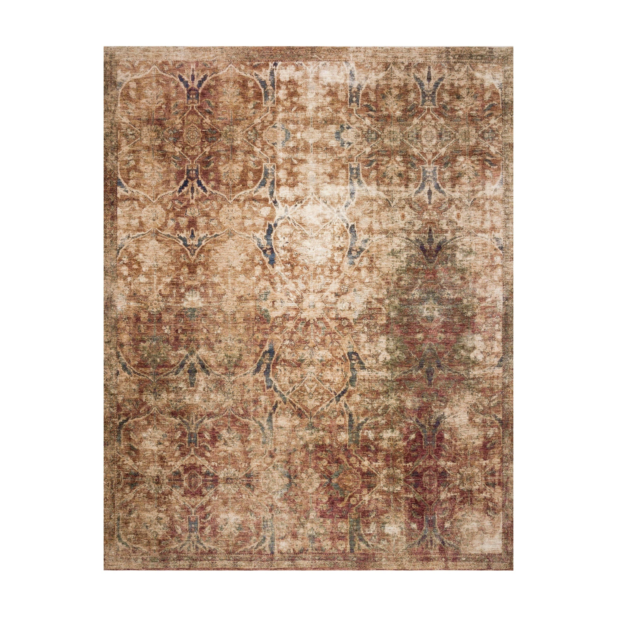 Magnolia Home By Joanna Gaines x Loloi Kennedy Rust / Multi Rug RUGS - synthetic Loloi 18" x 18"