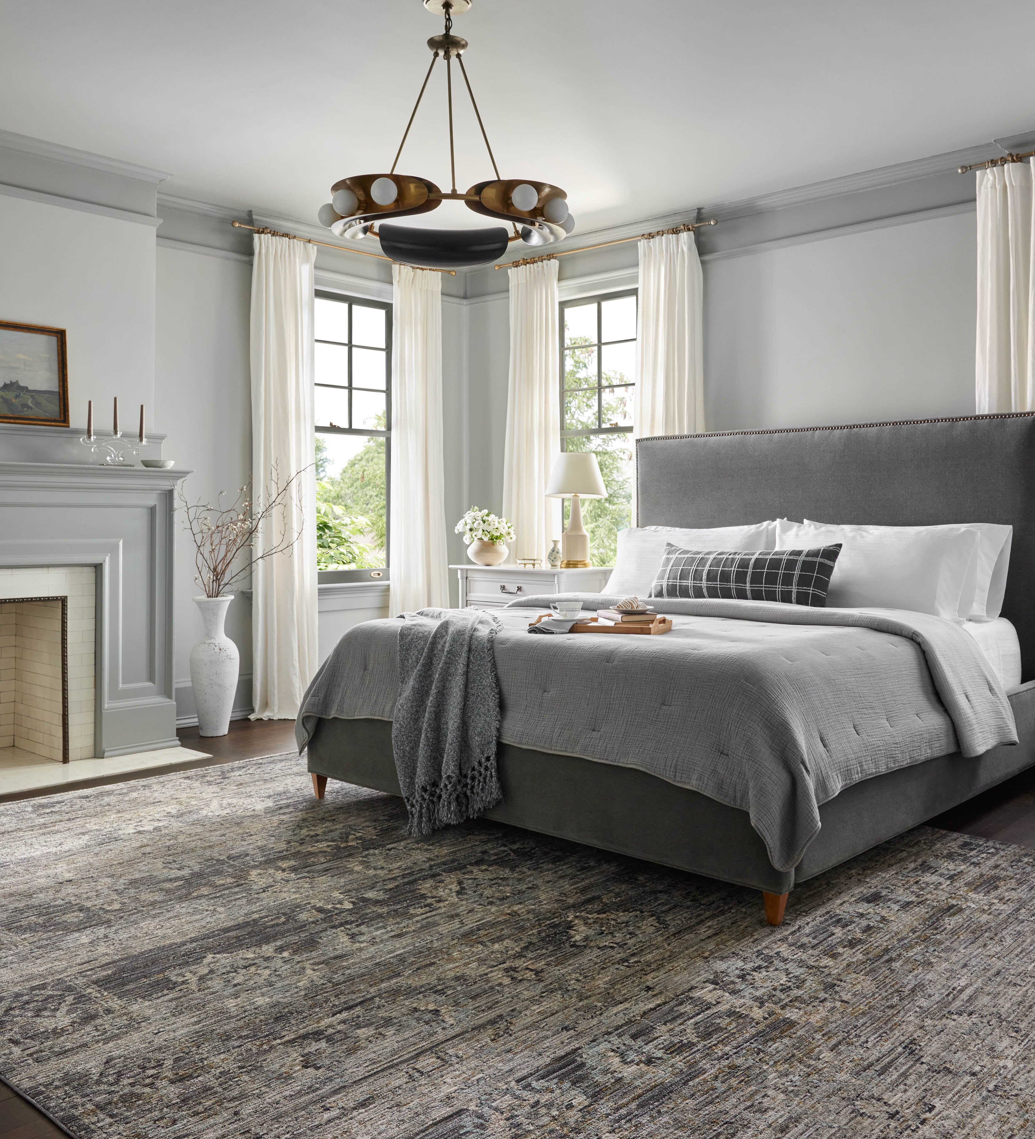 Jean Stoffer x Loloi Katherine Graphite / Jade 0-patterned rugs Loloi
