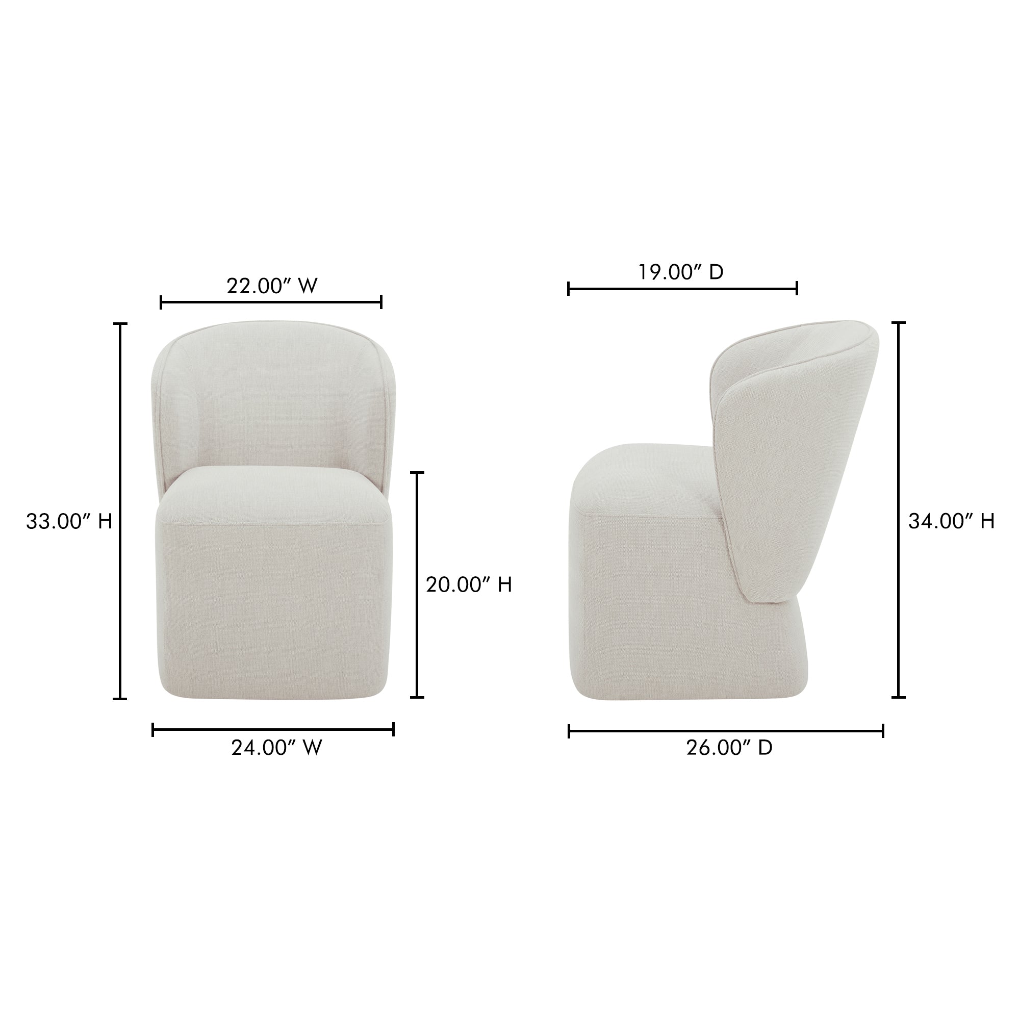 Lenny Rolling Dining Chair FURNITURE - dining chair Moe's Furniture