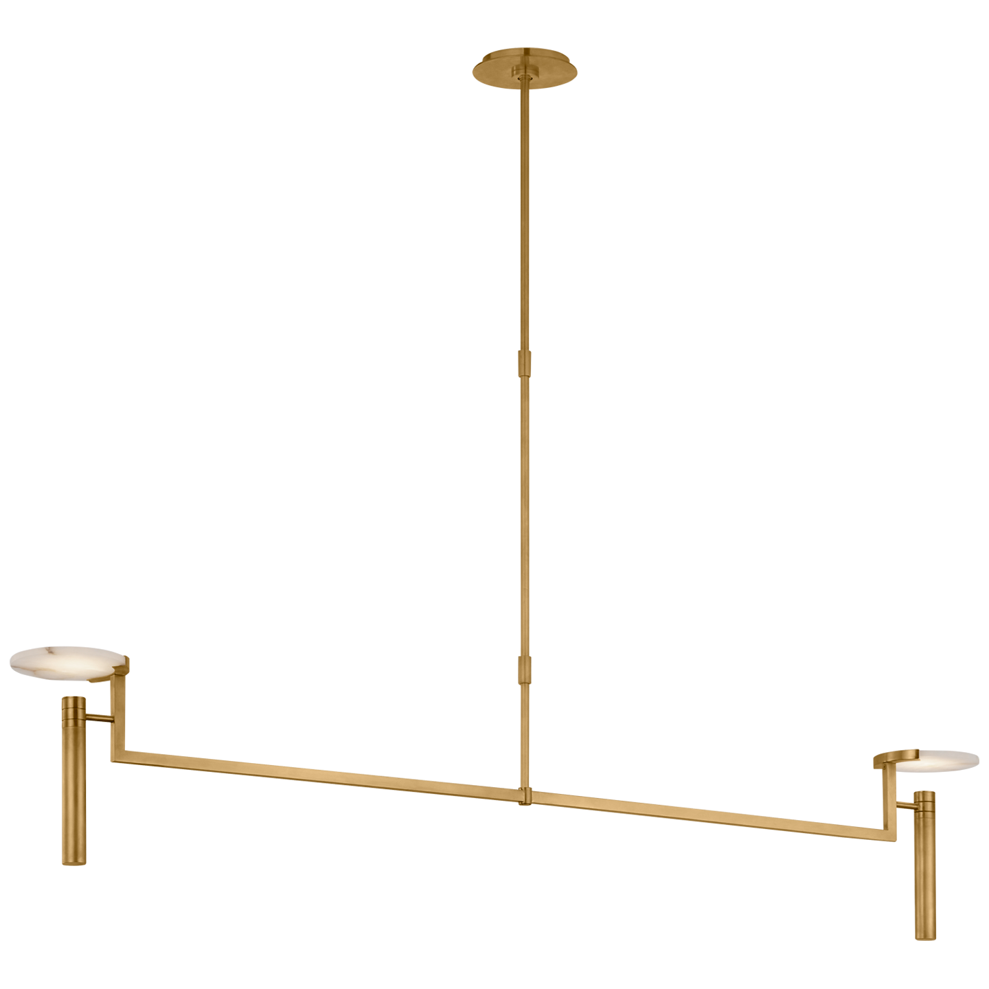 Melange Extra Large Floating Disc Linear Chandelier LIGHTING - chandelier Visual Comfort Antique-Burnished Brass