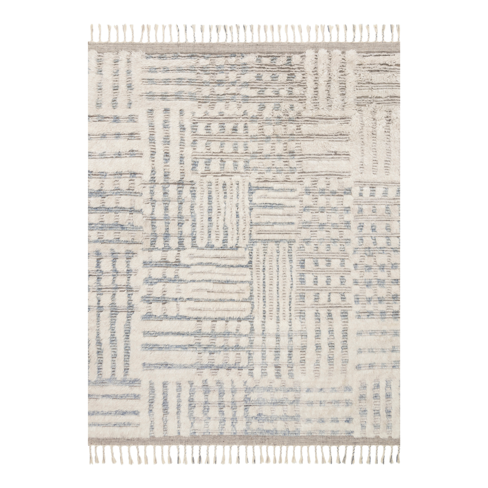 Loloi Khalid Ivory / Sky Rug RUGS - wool Loloi