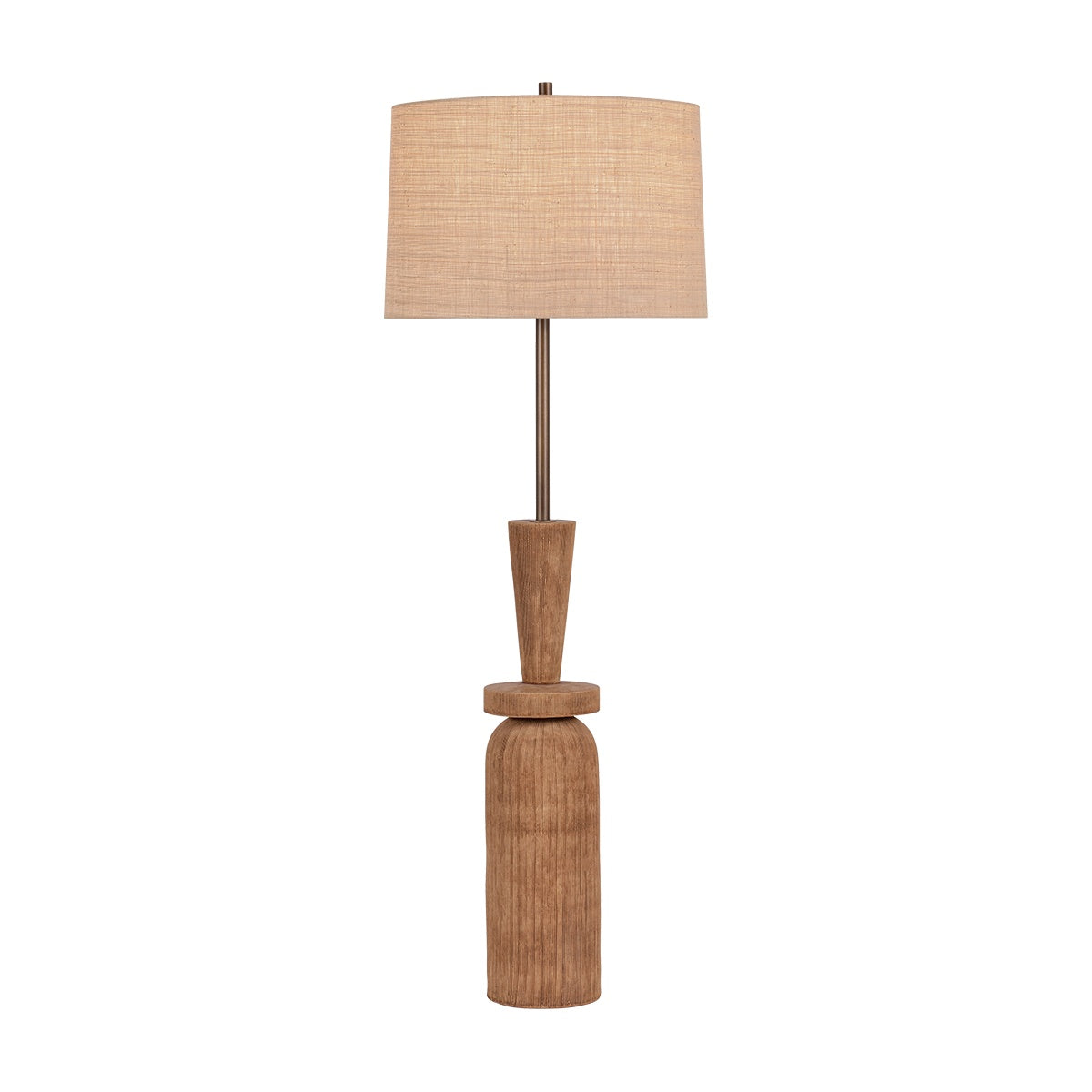 Kinloch Floor Lamp, Bronze Leaf/ceramic Ash Brown