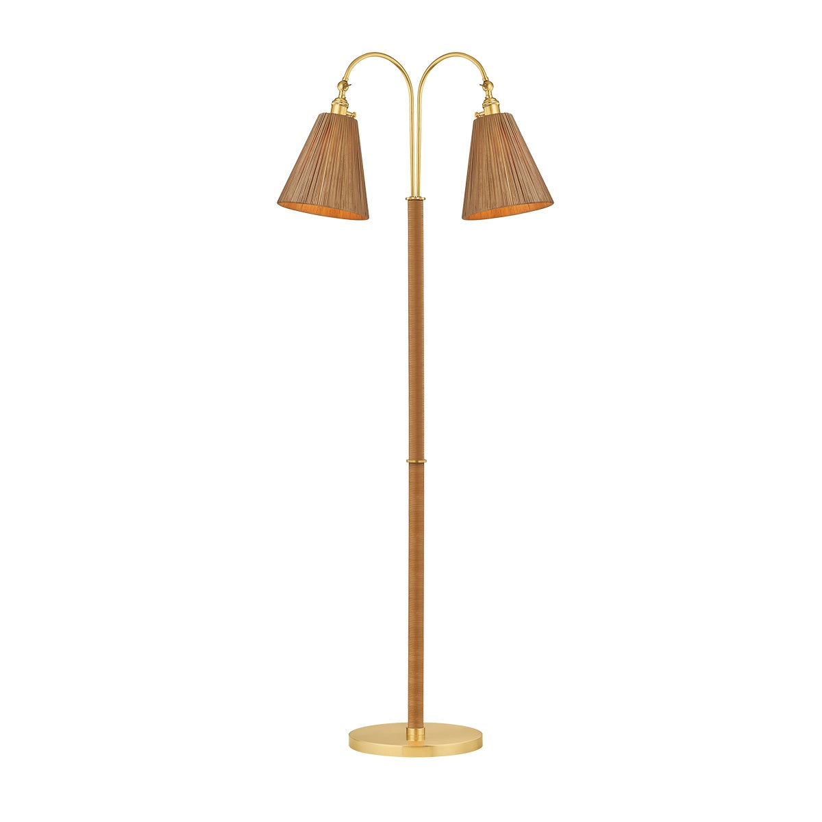 Ruthin Floor Lamp, Aged Brass
