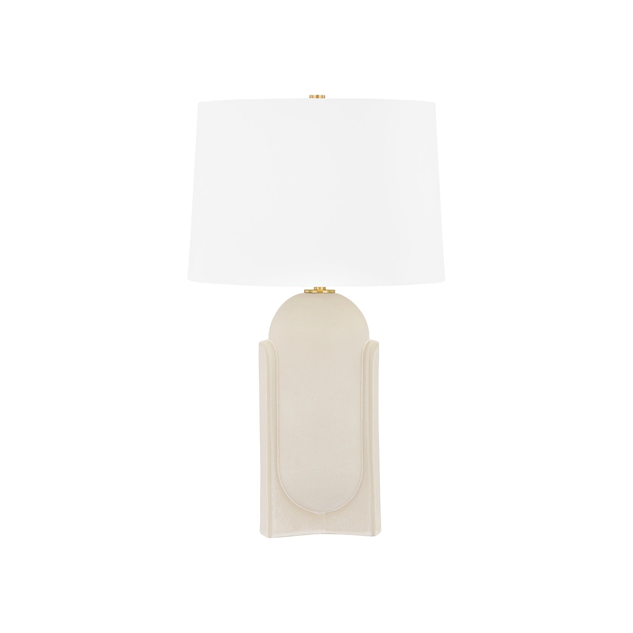 Leeston Table Lamp, Aged Brass / Ceramic Moonstone Sand