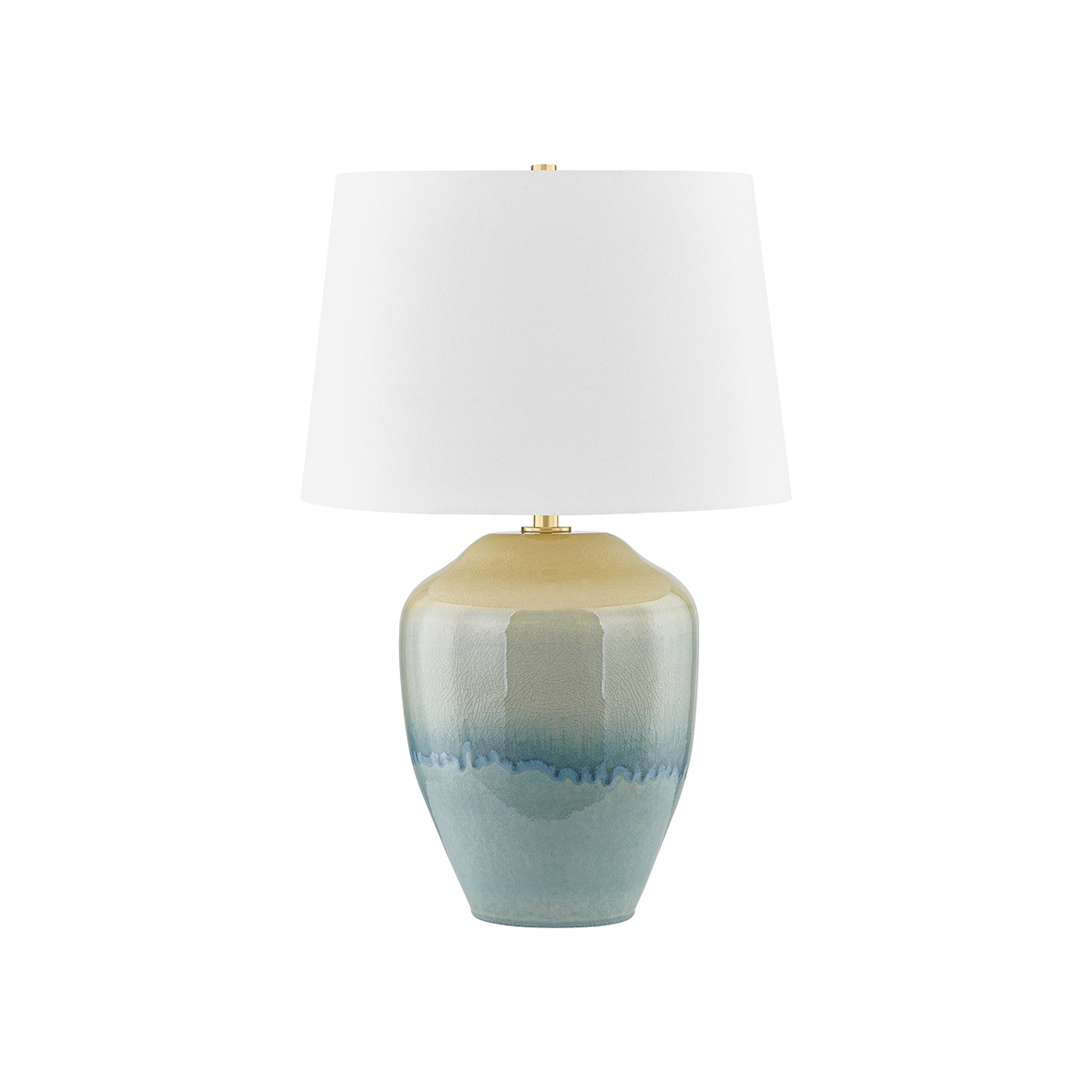 Montville Table Lamp, Aged Brass / Ceramic Crackle Emerald Tide