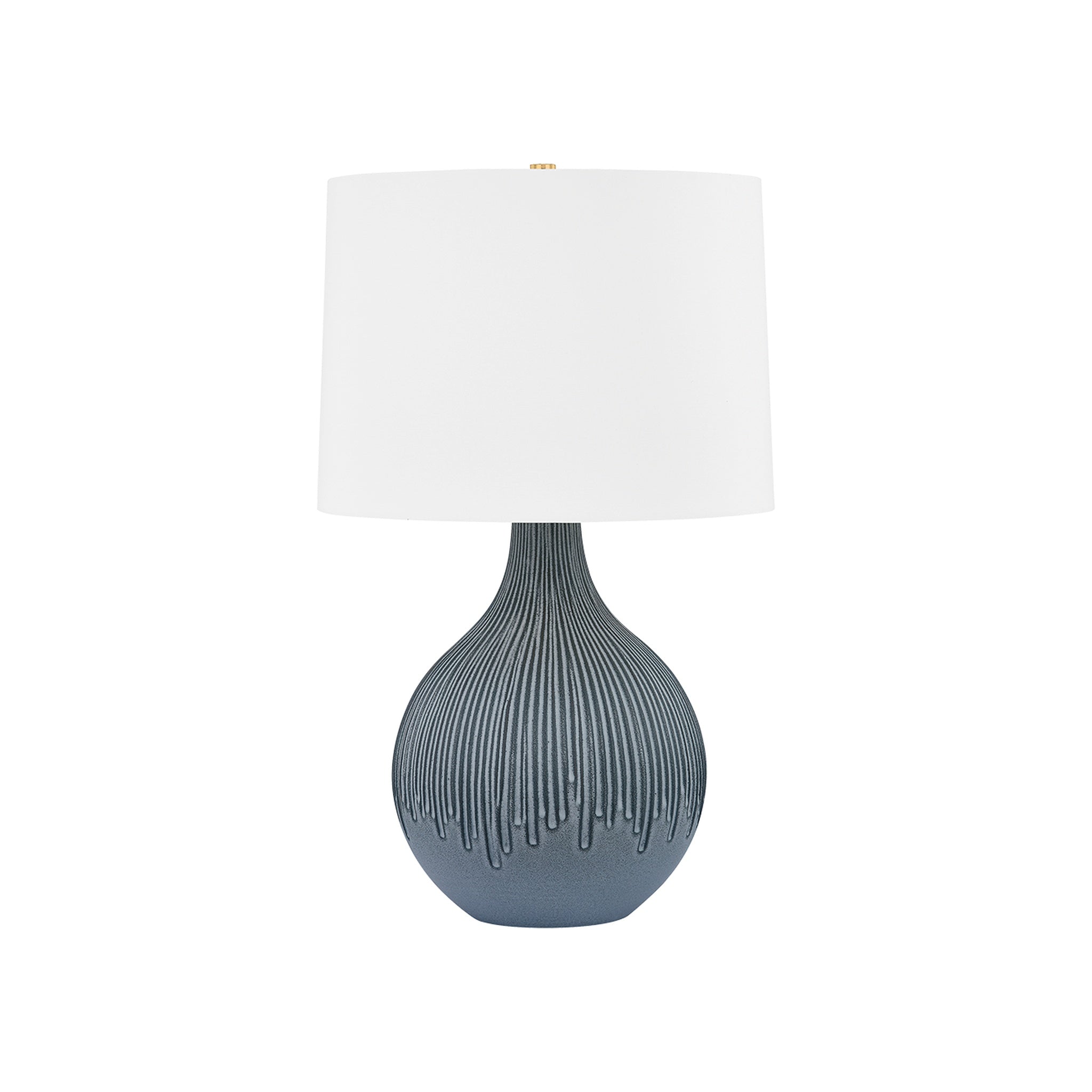 Nepperhan Table Lamp, Aged Brass / Ceramic Providence Blue