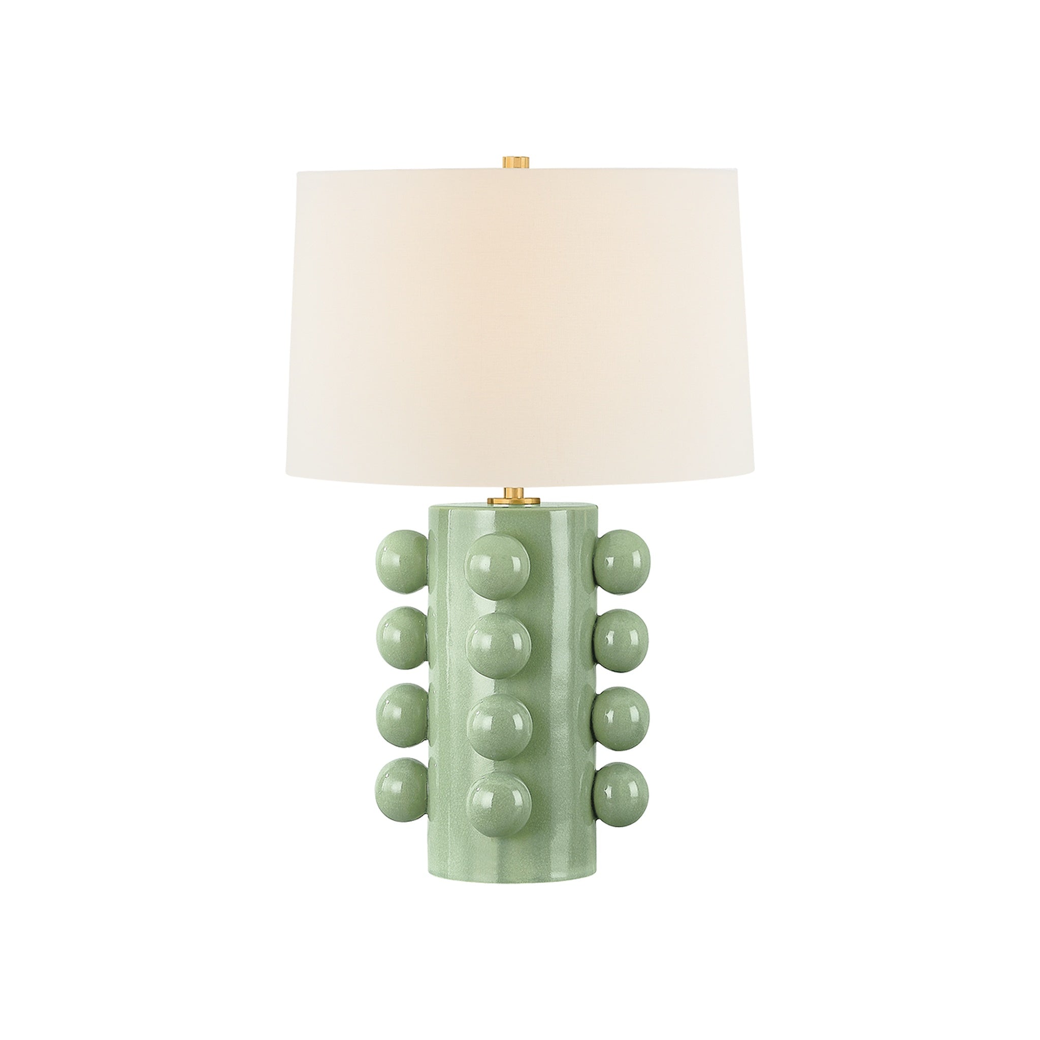 Roselle Table Lamp, Aged Brass / Ceramic Moss Crackle