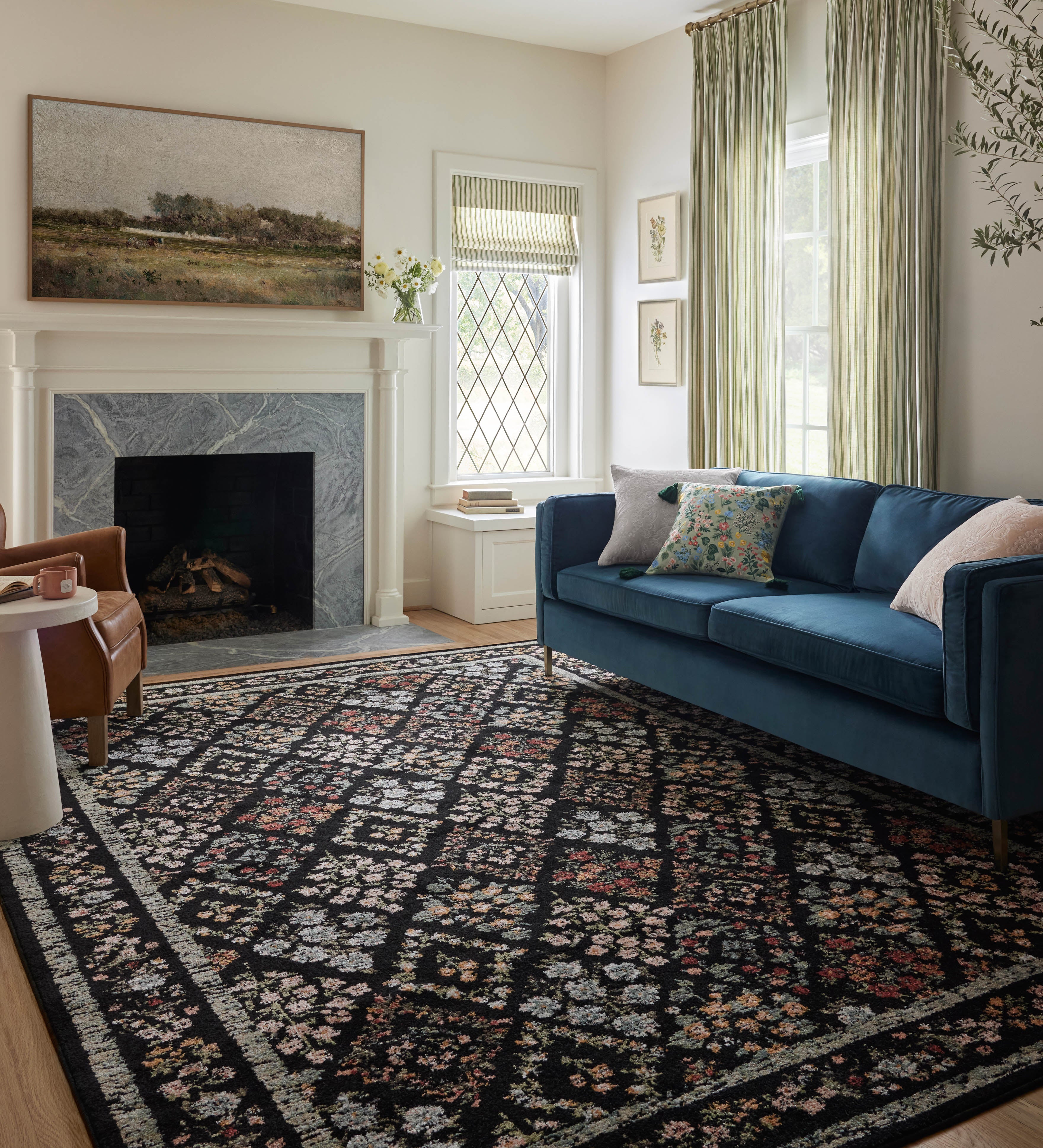 Rifle Paper Co. x Loloi Laurel Parquet Black Rug – view 2